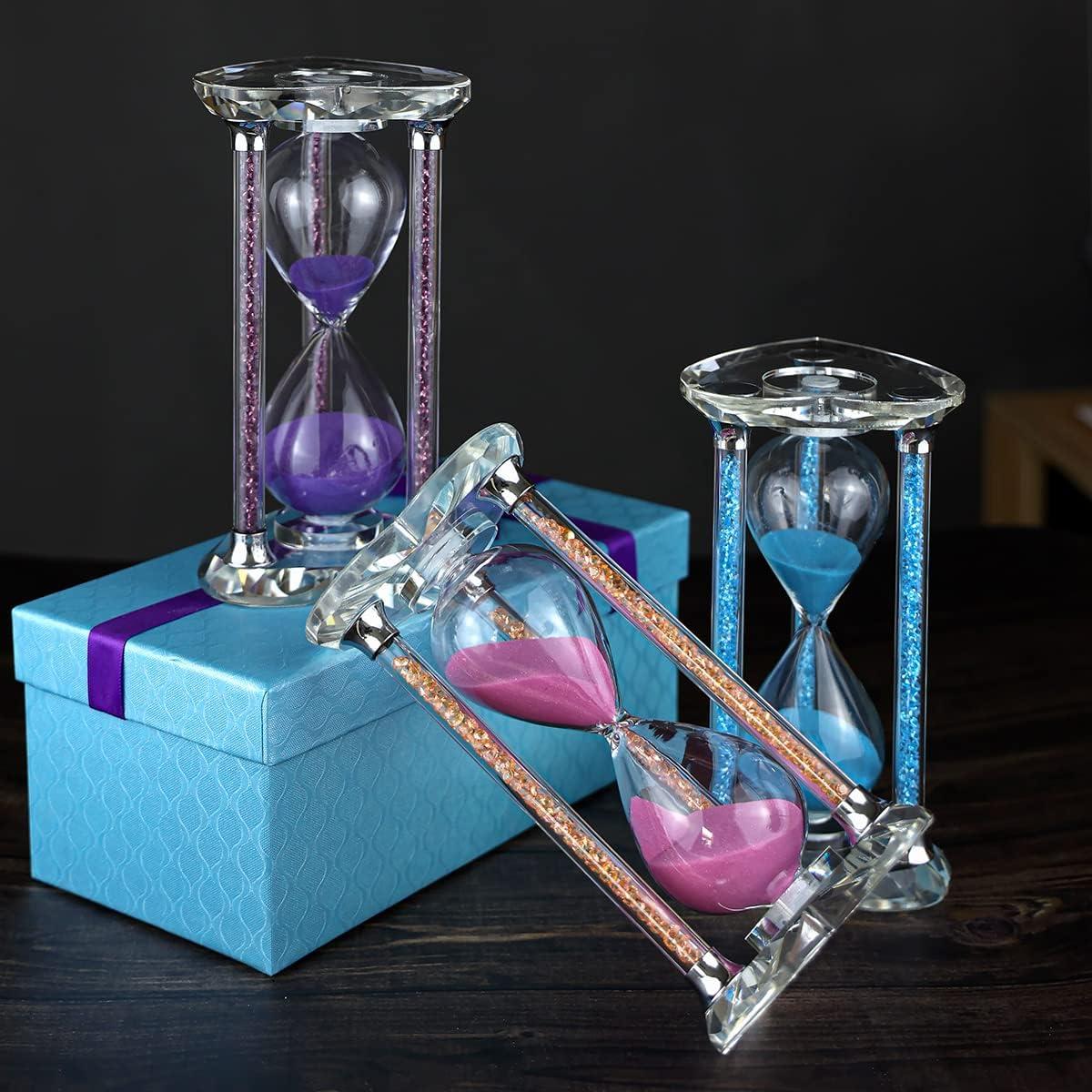 Reloj de Arena Lmzxmcy 60 Minutos Cristal Corazón Azul