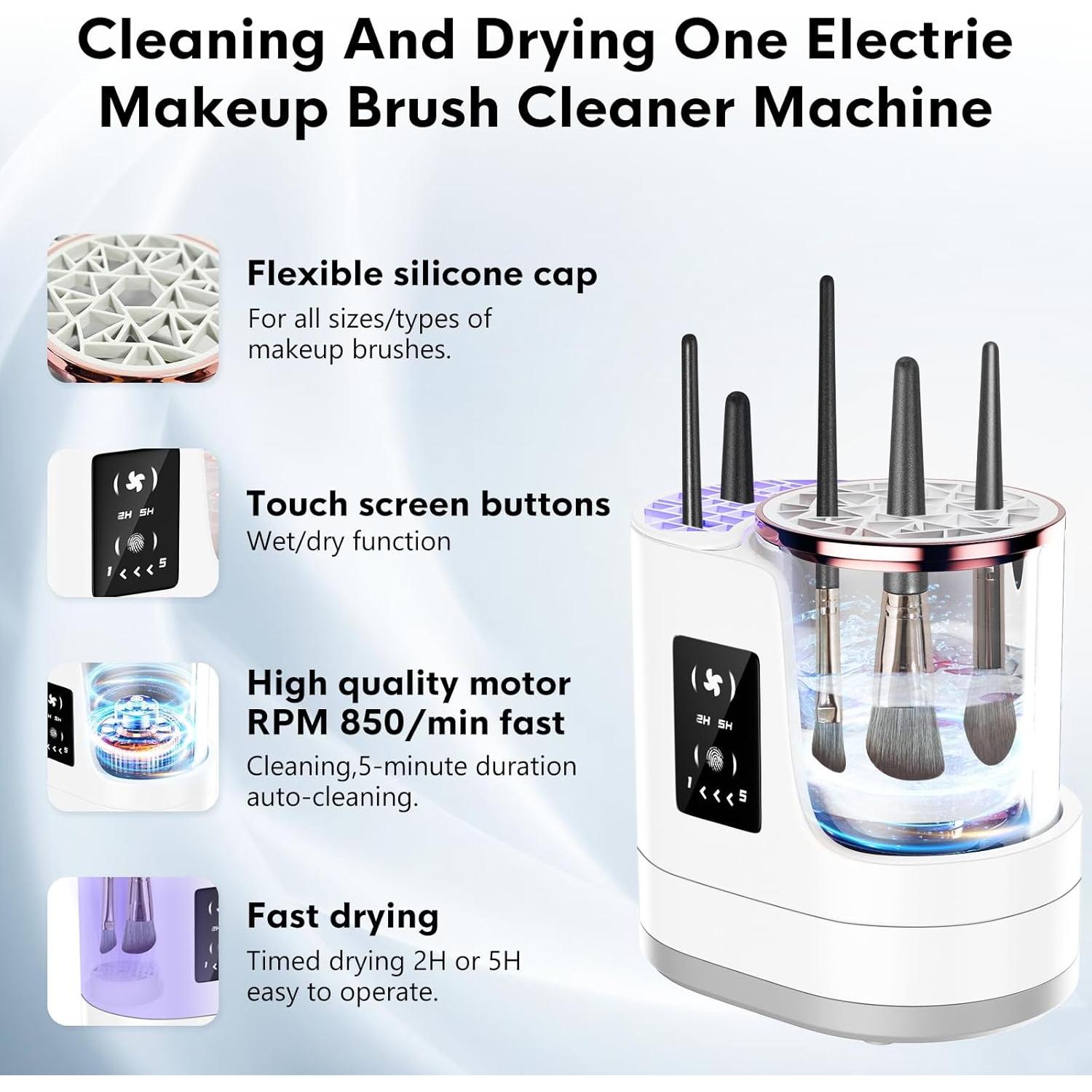 Limpiador Eléctrico de Brochas de Maquillaje ATIDIE 3 en 1 USB