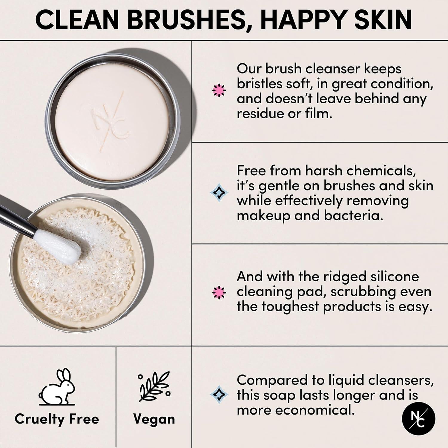 Jabón Limpiador de Brochas de Maquillaje Narrative 69.57 g