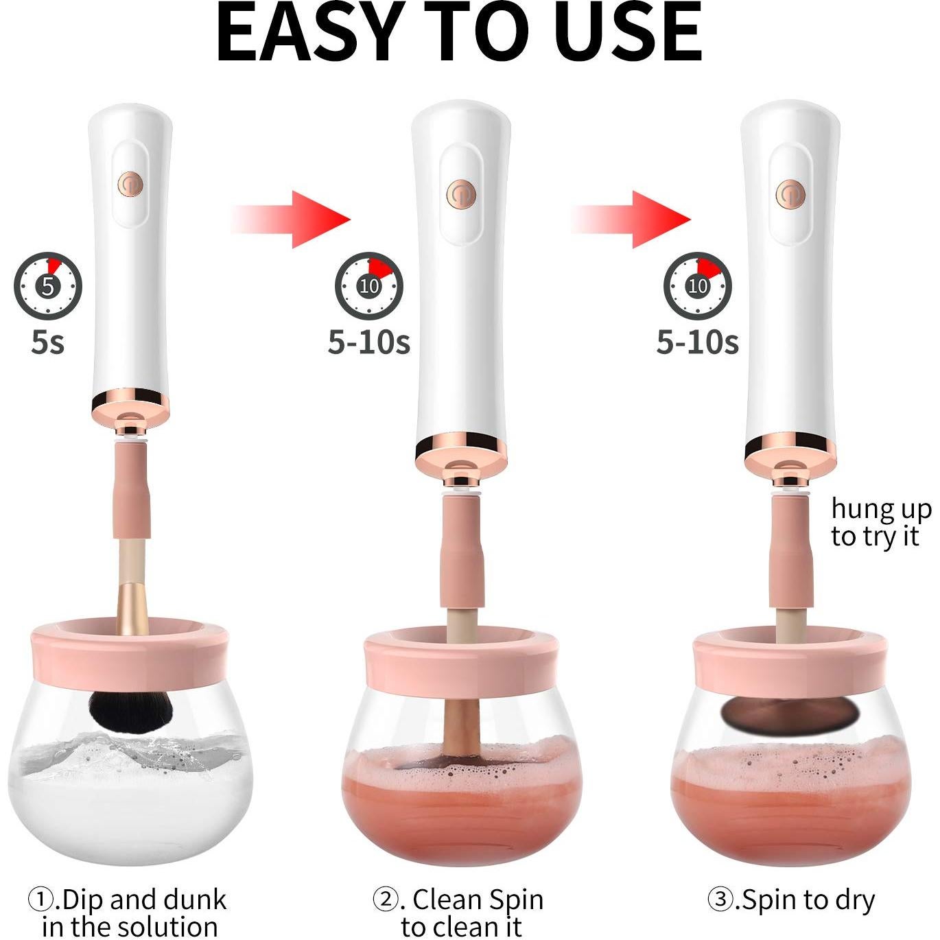 Limpiadora y Secadora de Brochas Senbowe FLOME03 Rosa