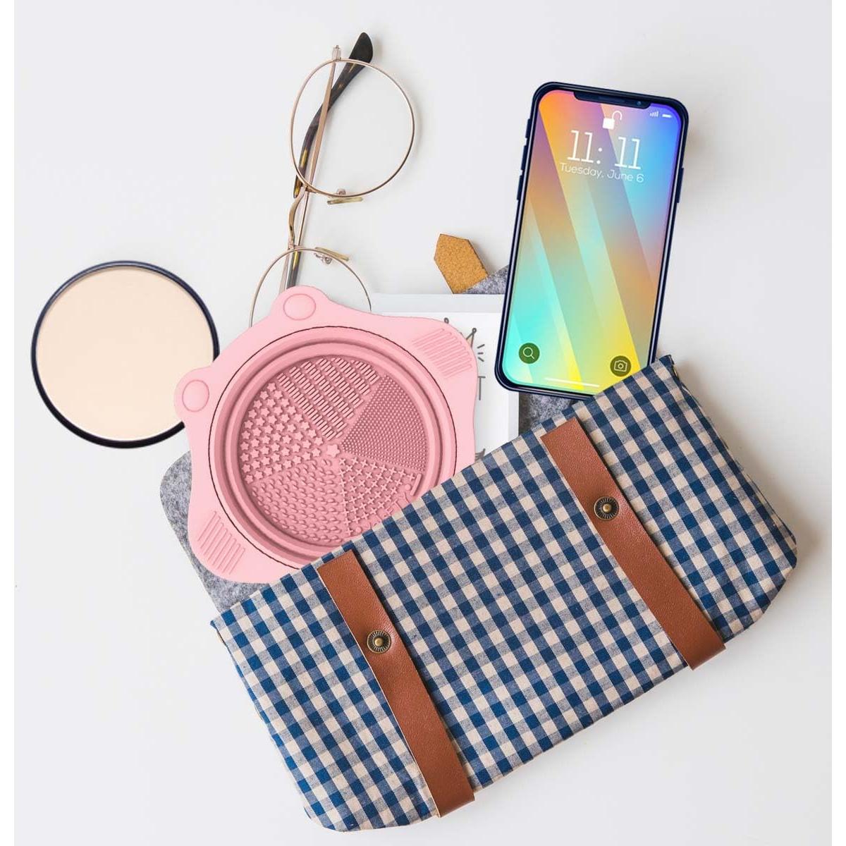 Almohadilla de Limpieza de Brochas YalsFTY Rosa Plegable