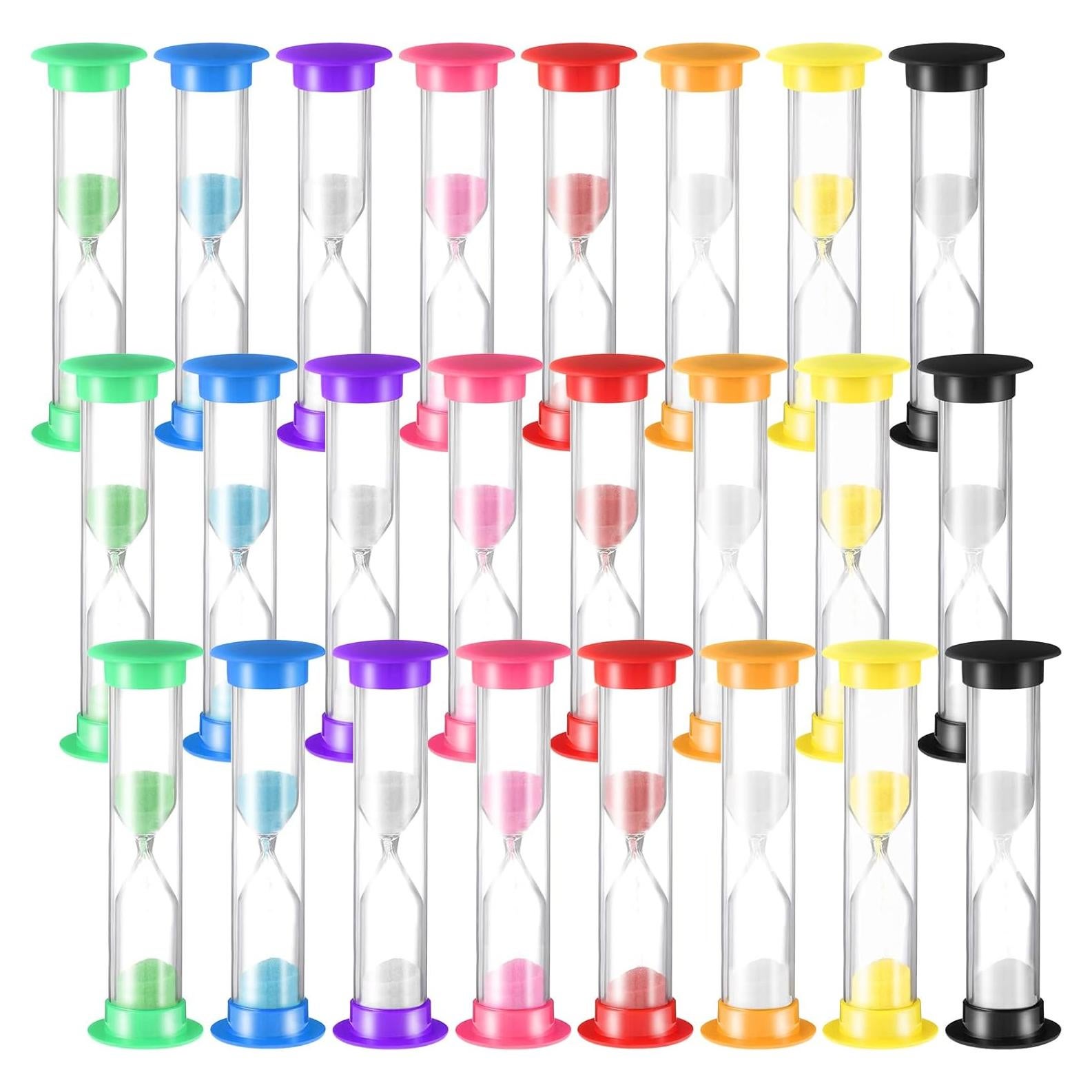 Temporizadores de Arena 5 Minutos Queekay 24 Pcs Coloridos