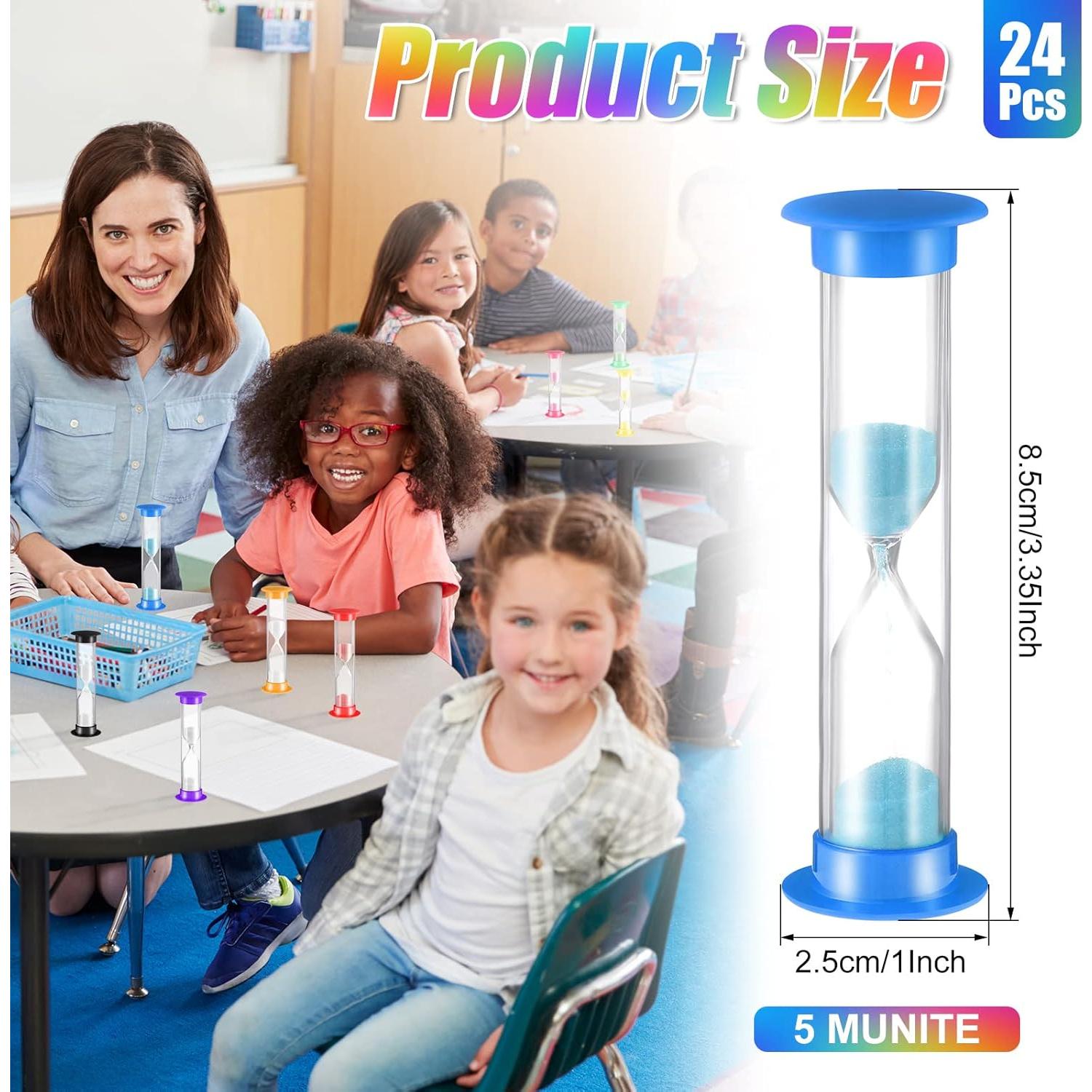 Temporizadores de Arena 5 Minutos Queekay 24 Pcs Coloridos