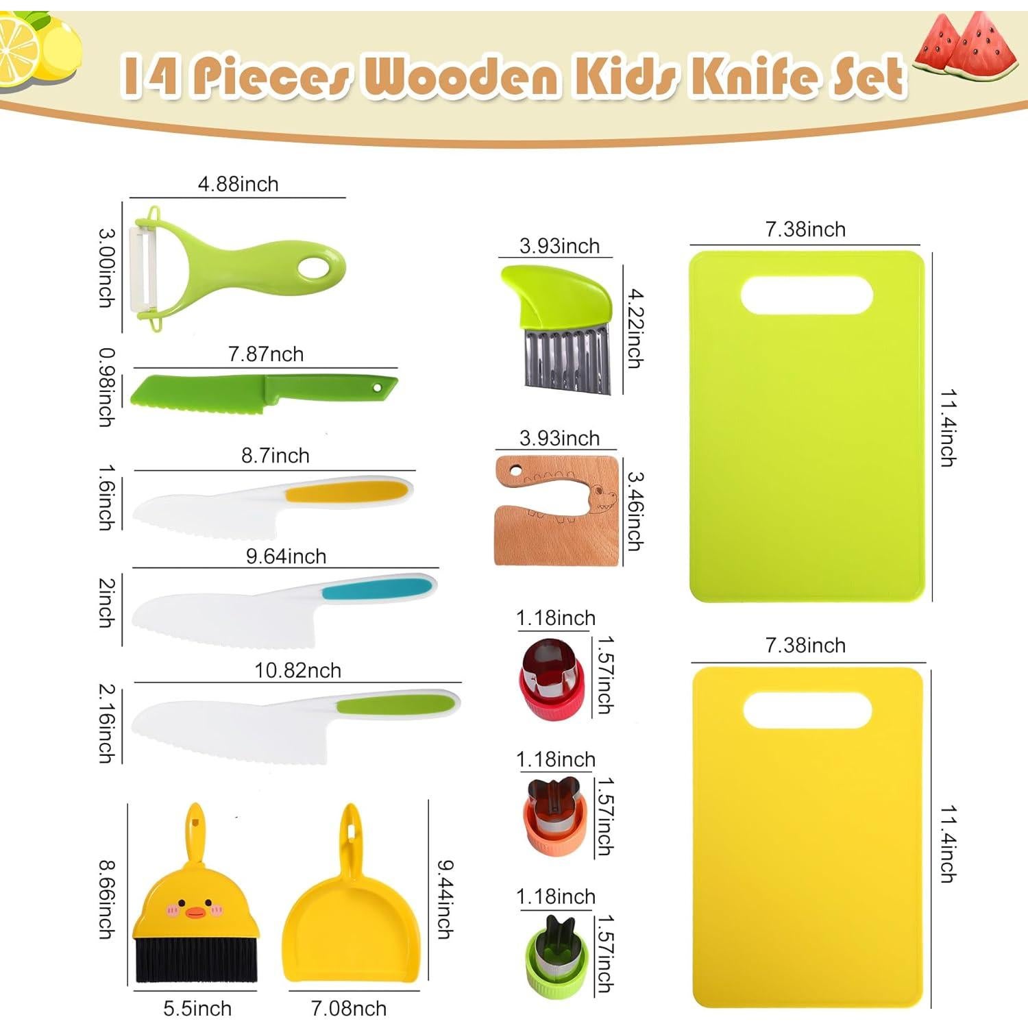 Juego de cuchillos Montessori Salufo 14 piezas para niños