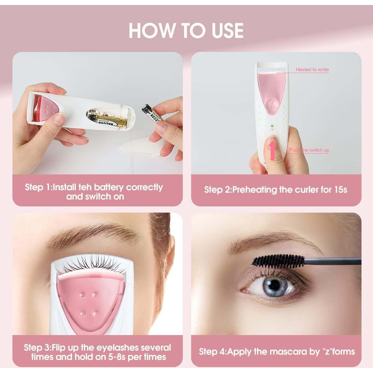 Rizador de Pestañas TOUCHBeauty TB-2003B Calentado Rosa