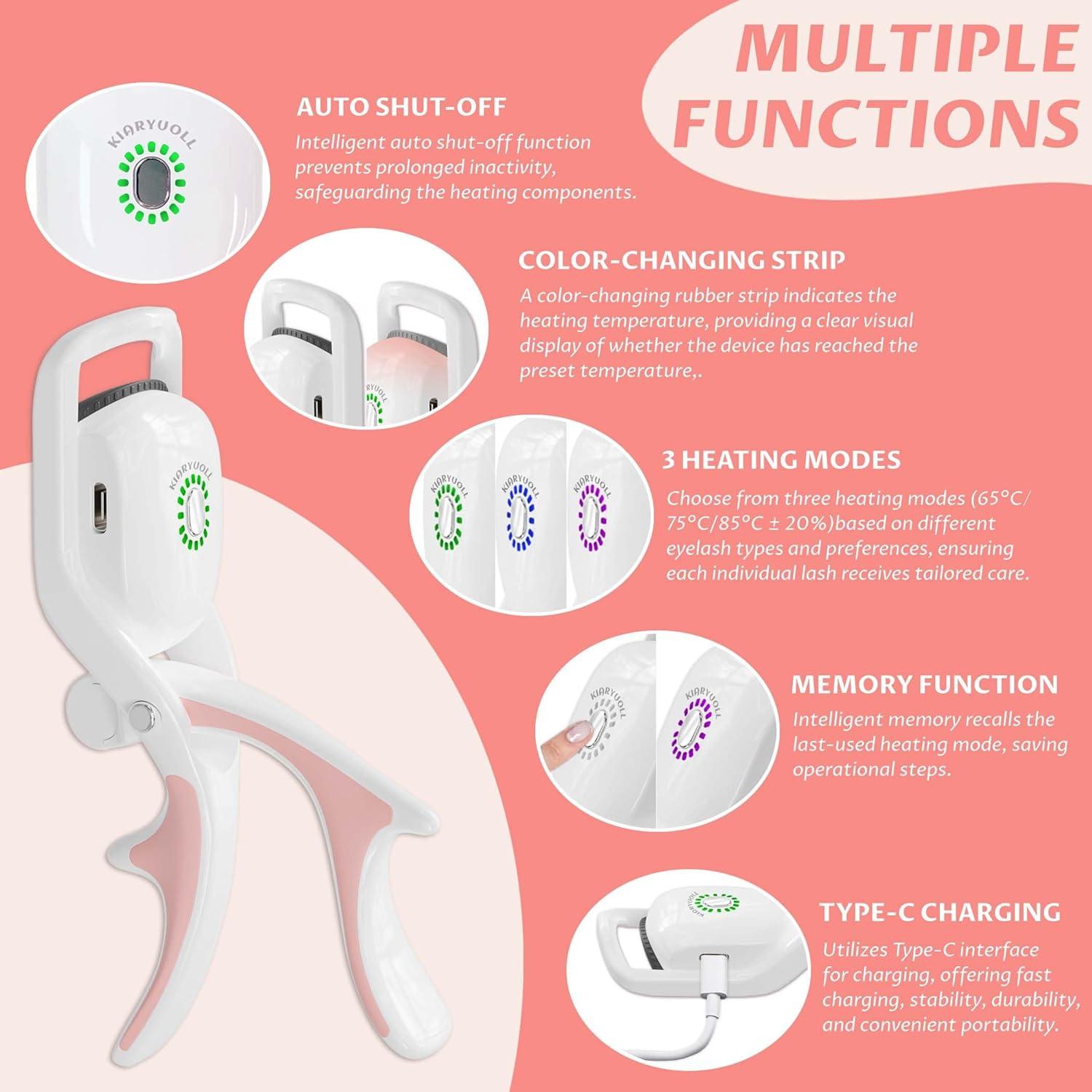 Rizador de Pestañas Eléctrico Kiaryuoll Blanco Calentado