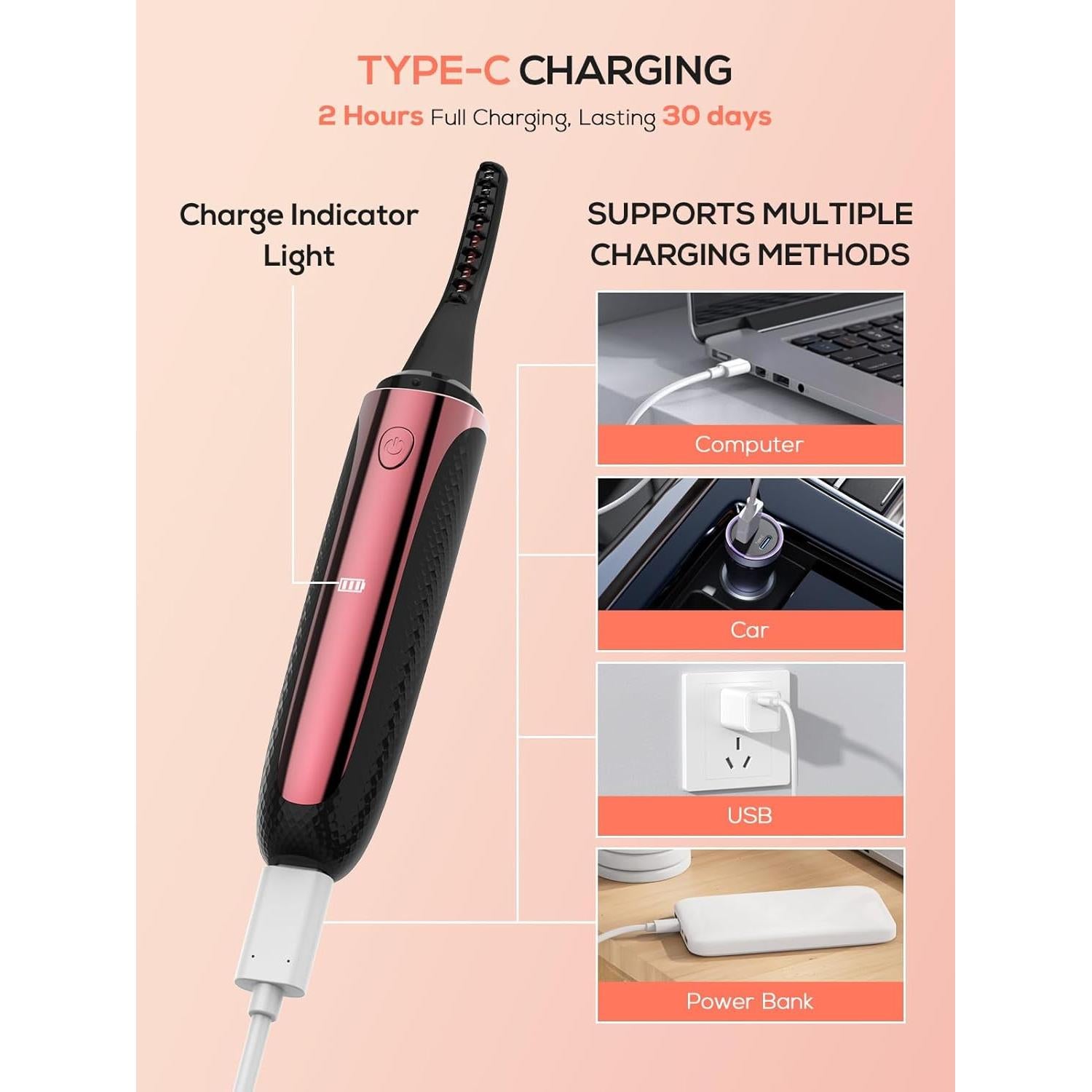 Rizador de Pestañas Eléctrico SMILING SHARK EB-01 4 Temperaturas