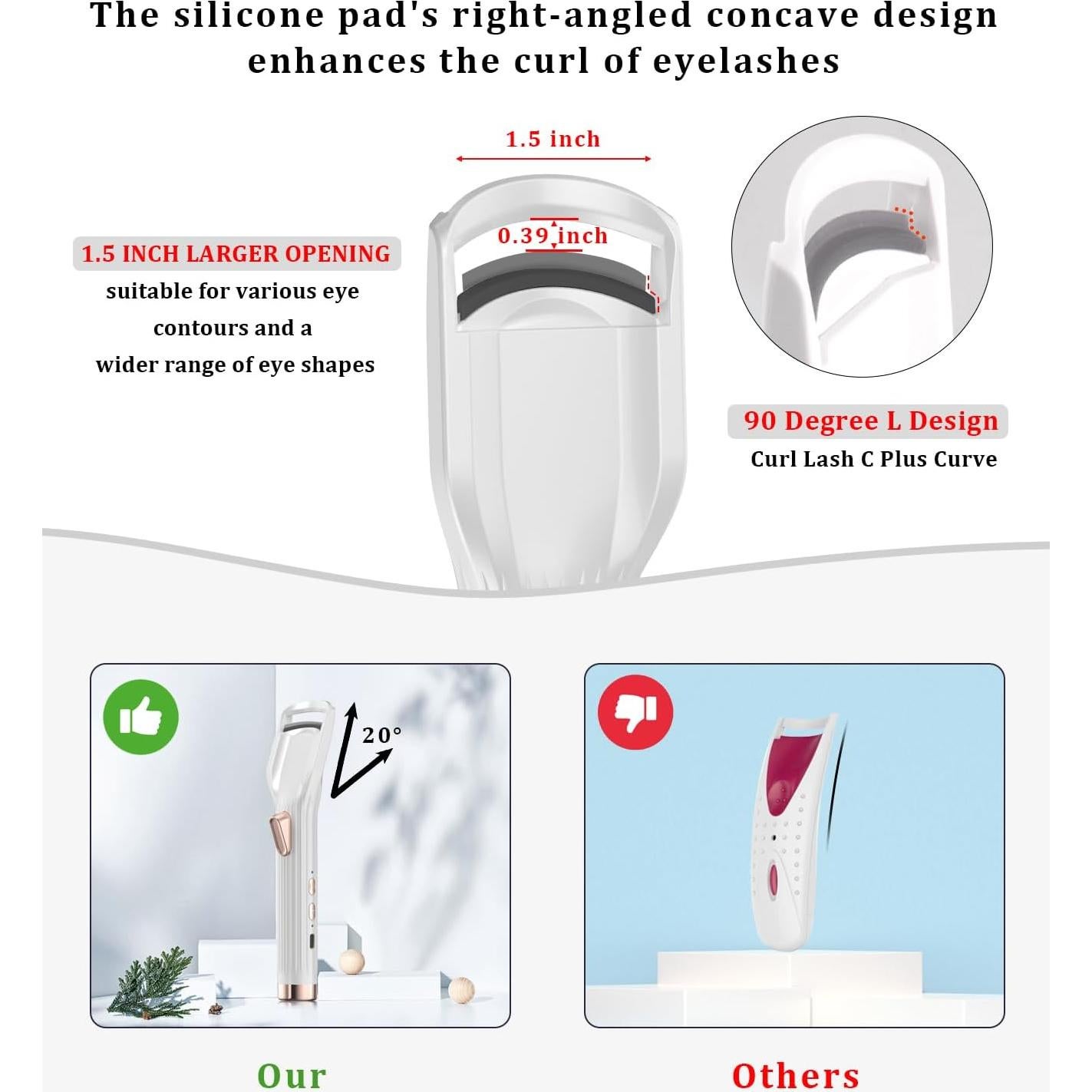 Rizador de Pestañas Eléctrico Acavado - Calentamiento 10s