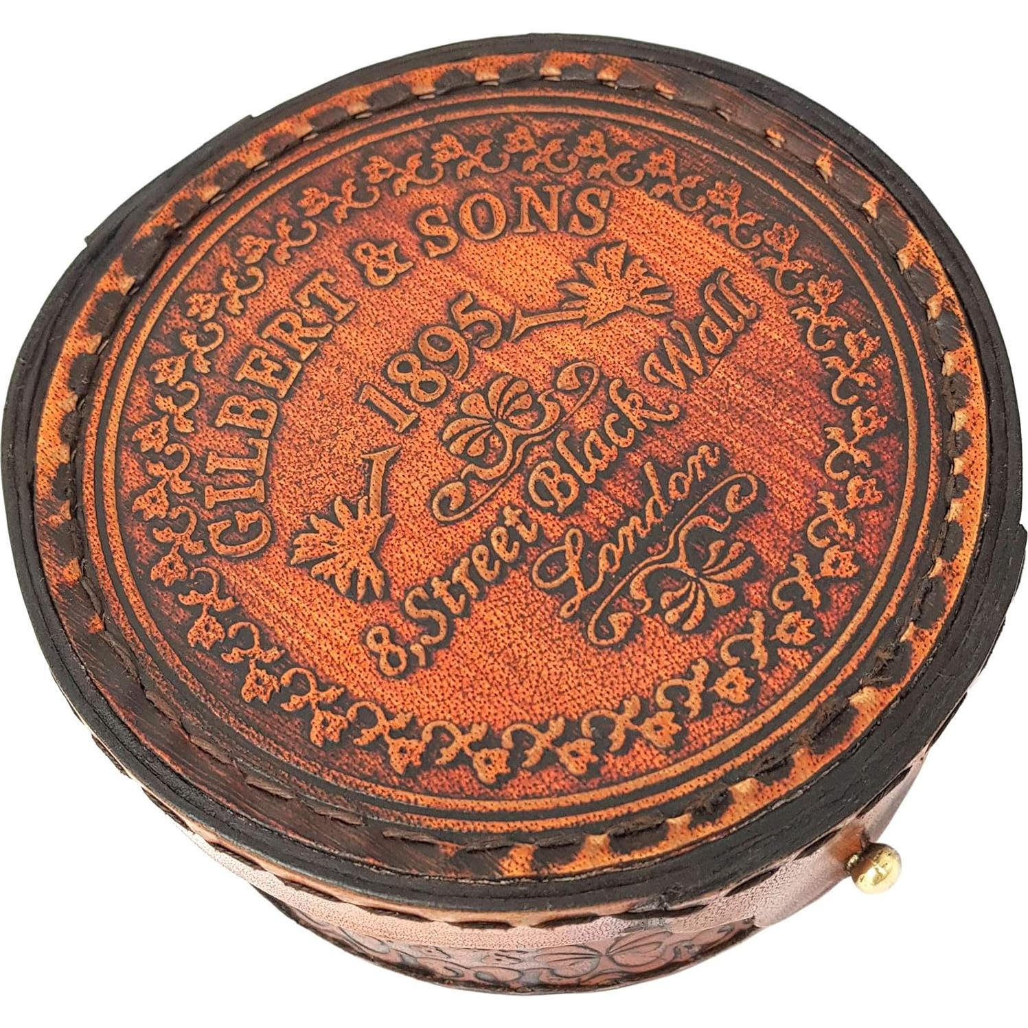 Brass Nautical Reloj de Sol Antiguo en Caja Regalo 9x9 cm