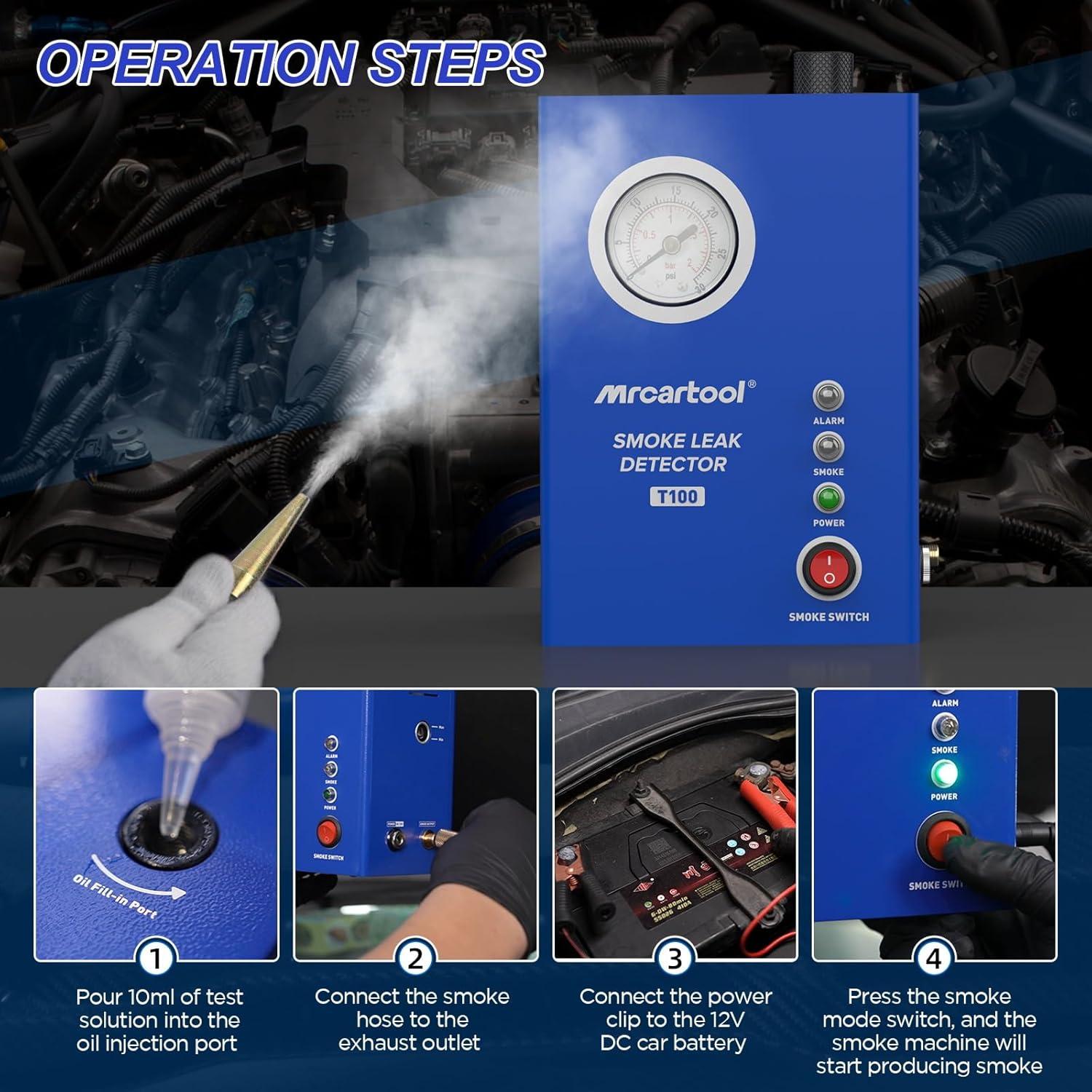 Detector de Fugas de Humo MR CARTOOL T100 12V con Bomba