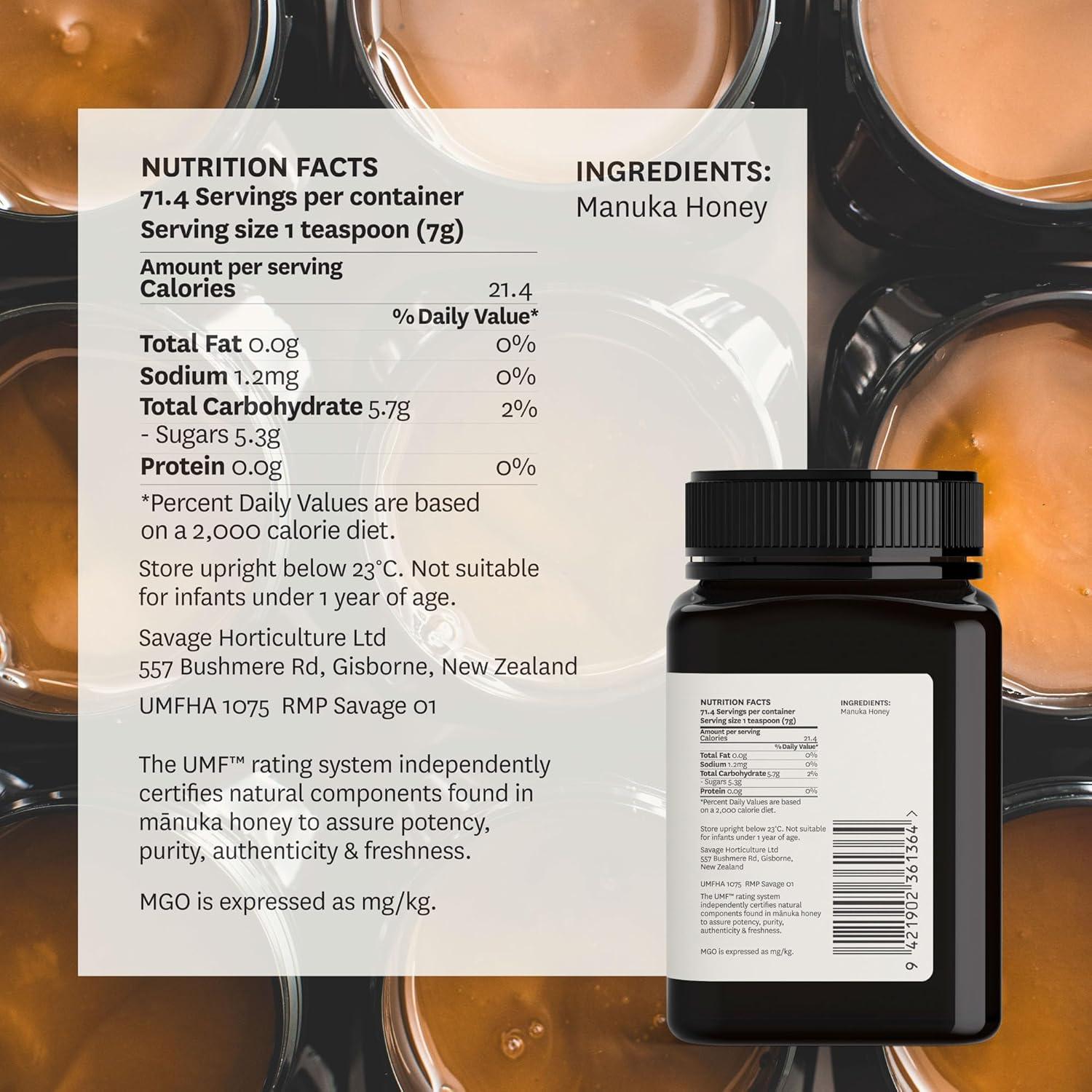 Miel de Manuka WildCape UMF 15+ 500g Pura Cruda Nueva Zelanda