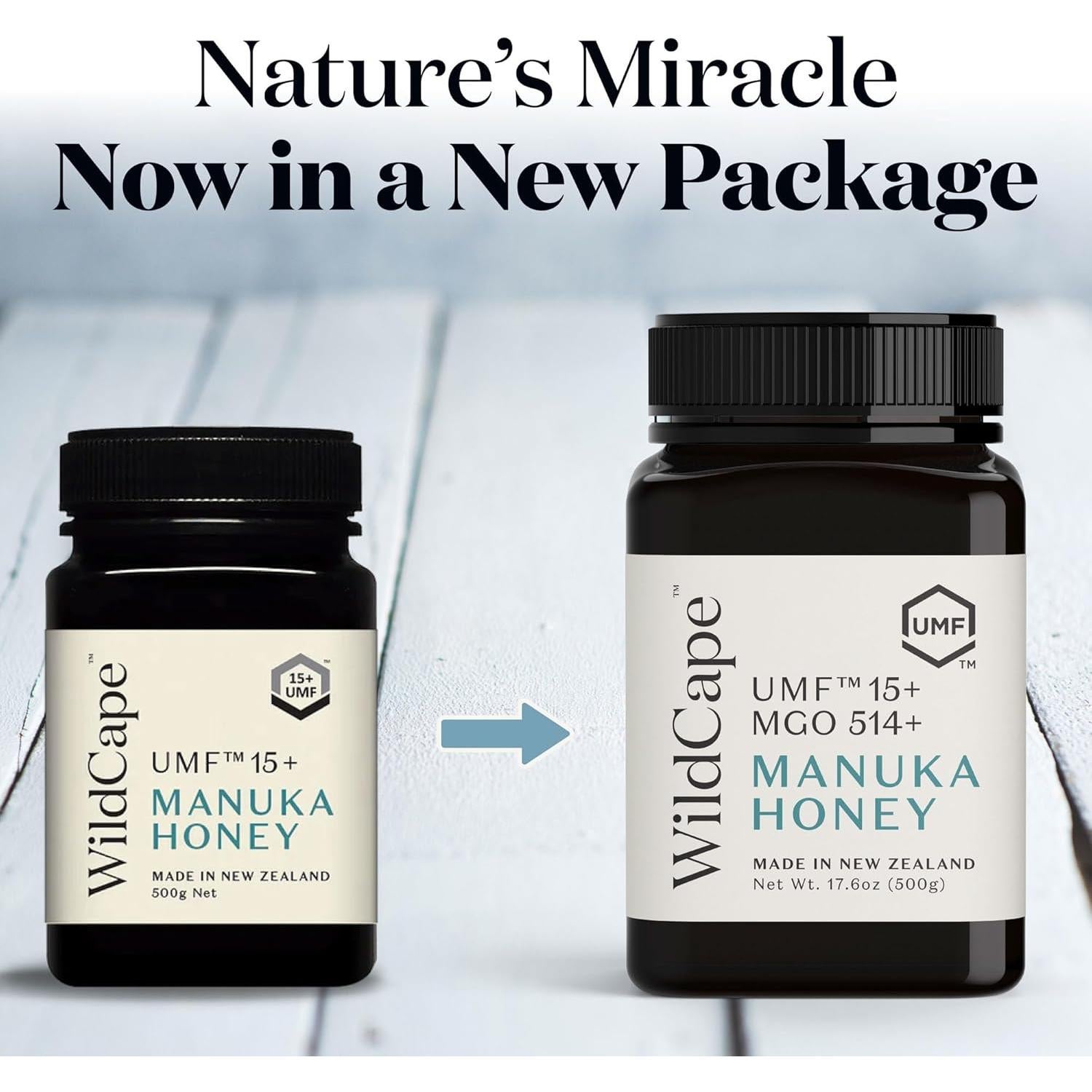 Miel de Manuka WildCape UMF 15+ 500g Pura Cruda Nueva Zelanda