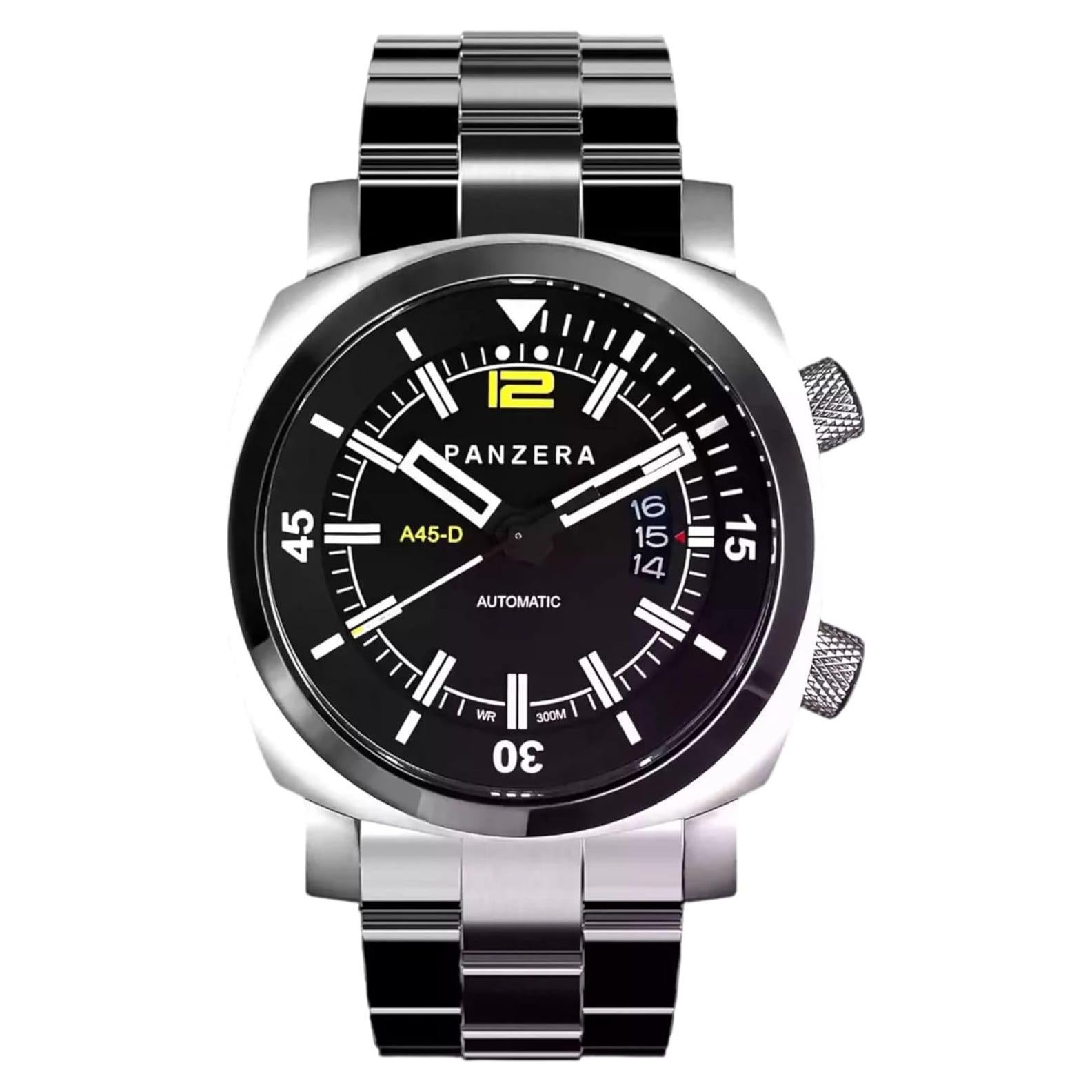 Reloj de buceo Panzera Aquamarine 45D - Acero inoxidable