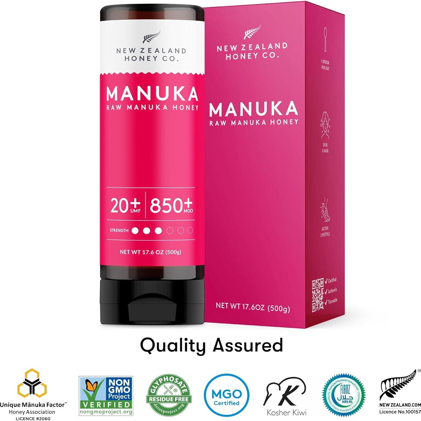 Miel de Manuka Pura UMF 20+ New Zealand Honey Co. 500g