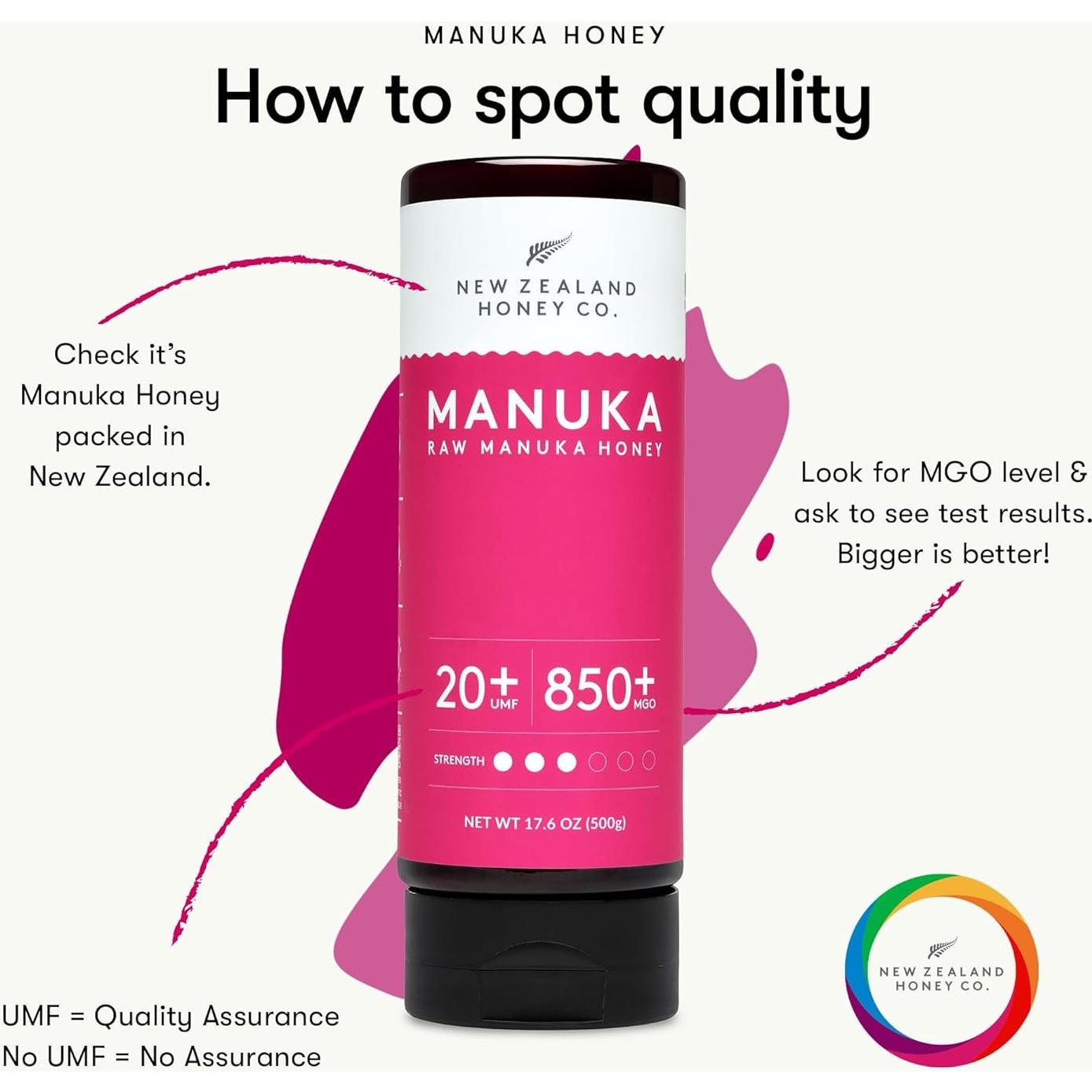 Miel de Manuka Pura UMF 20+ New Zealand Honey Co. 500g