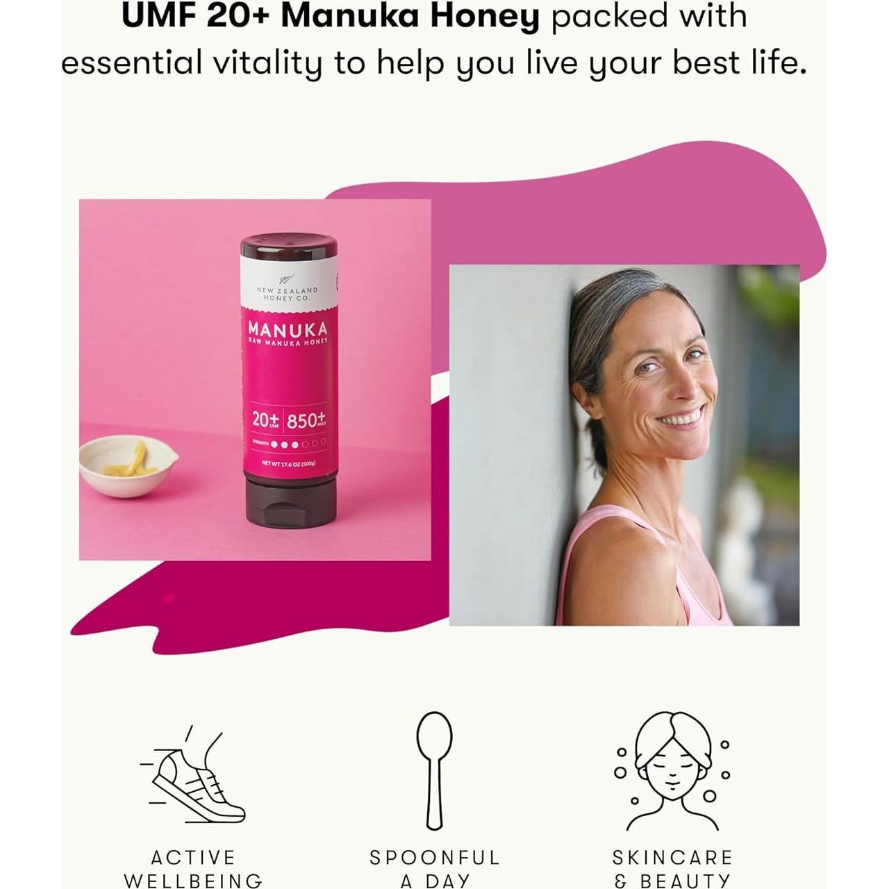 Miel de Manuka Pura UMF 20+ New Zealand Honey Co. 500g