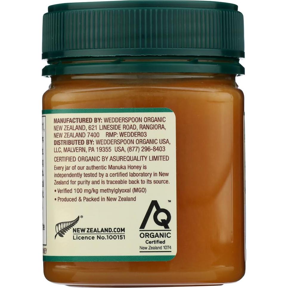 Miel de Manuka Cruda Orgánica Wedderspoon 100+ MGO 248g