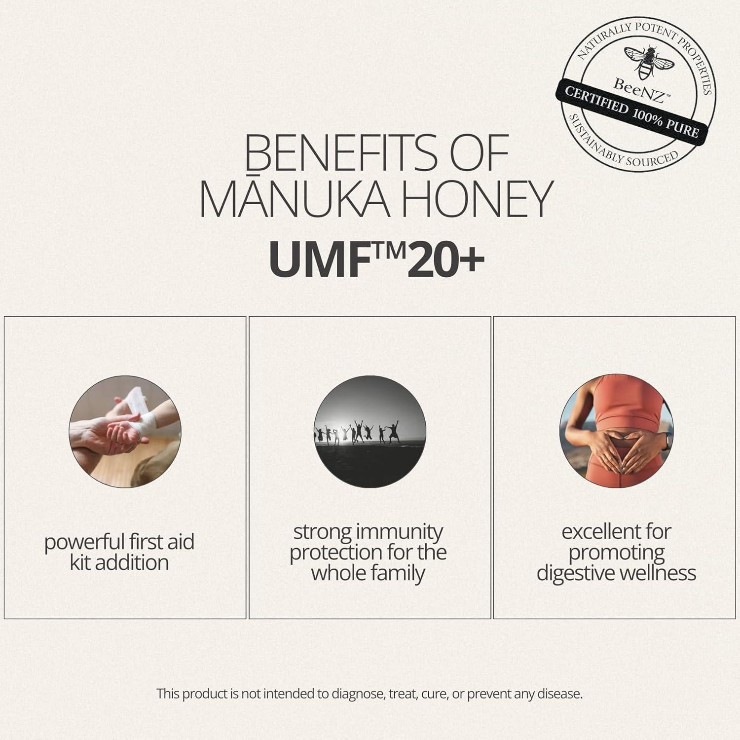 Miel de Manuka BeeNZ UMF20+ 250g | 100% Natural de NZ