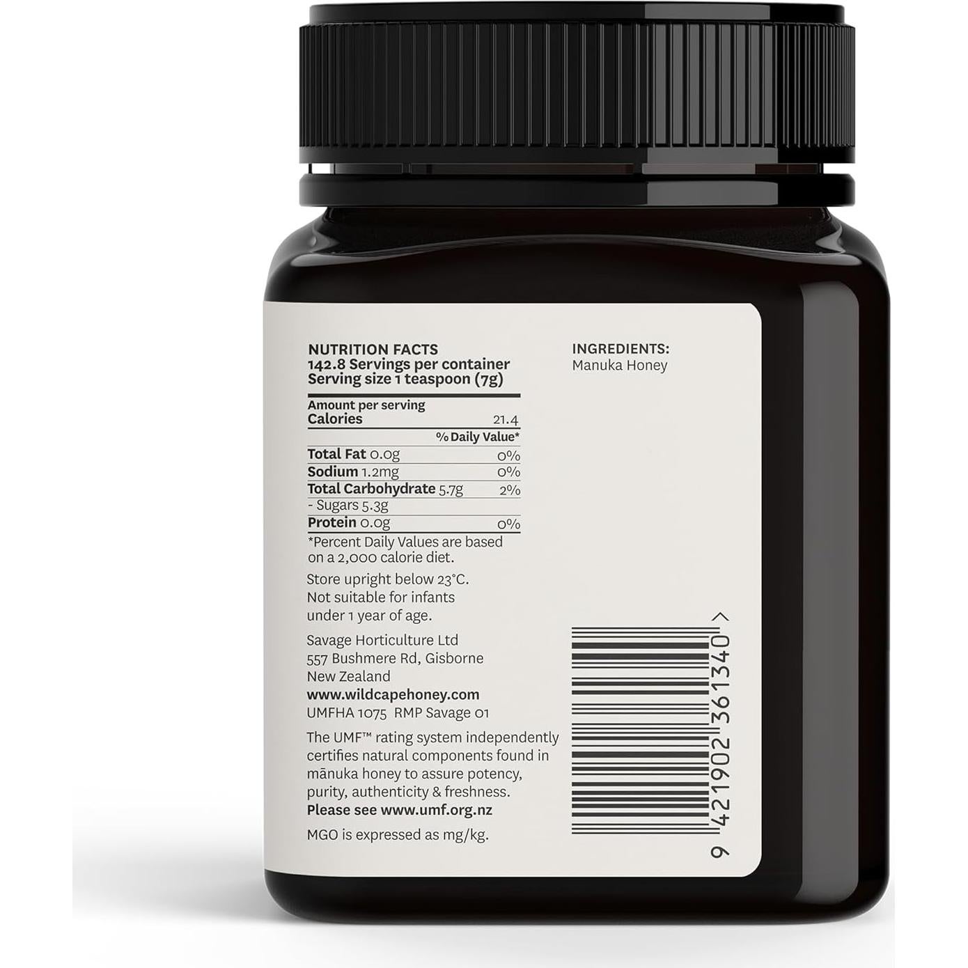 Miel de Manuka WildCape UMF 10+ 100% Pura 997 g