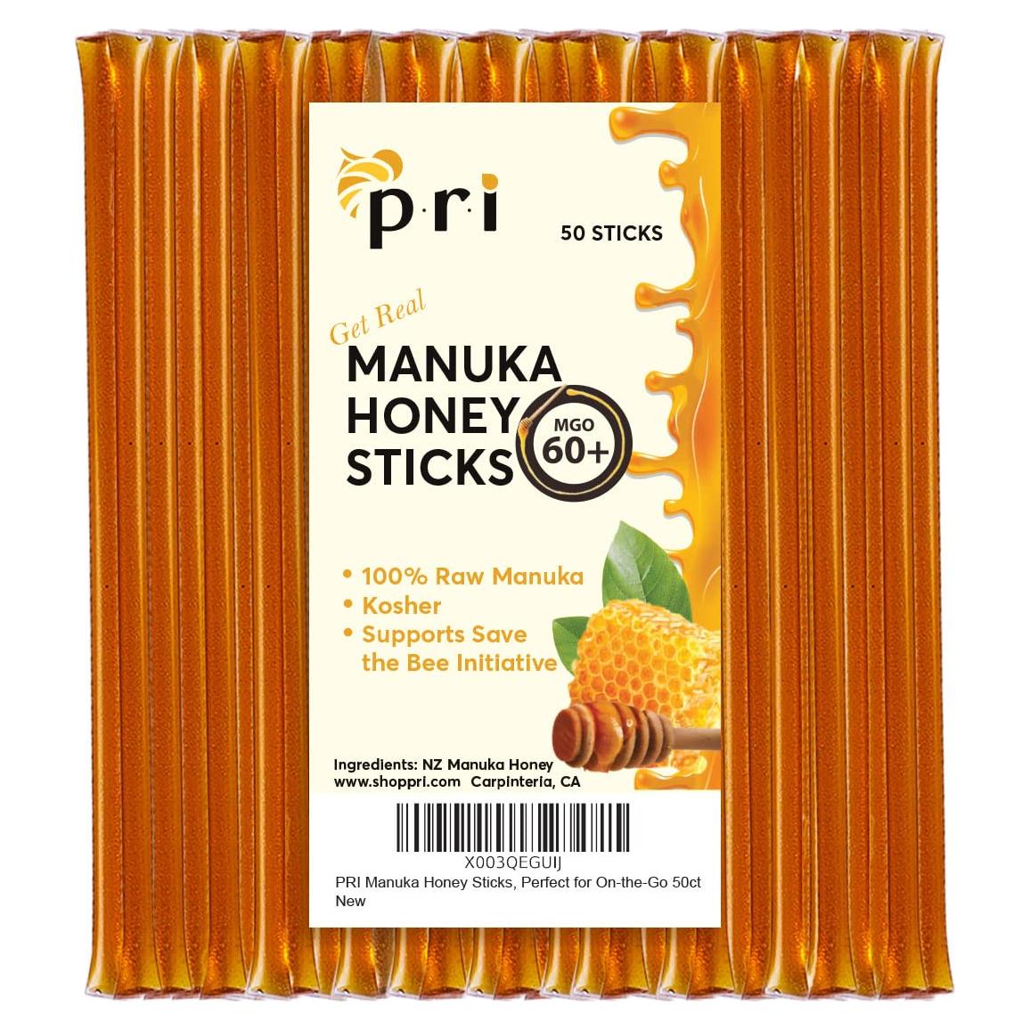 Palitos de Miel de Manuka PRI MGO 60+ Cruda 50 Unidades