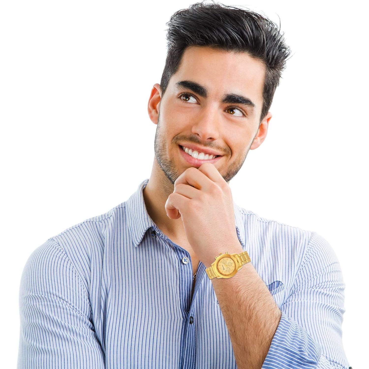 Reloj de Vestir de Lujo JewelryWe Dorado con Cristales