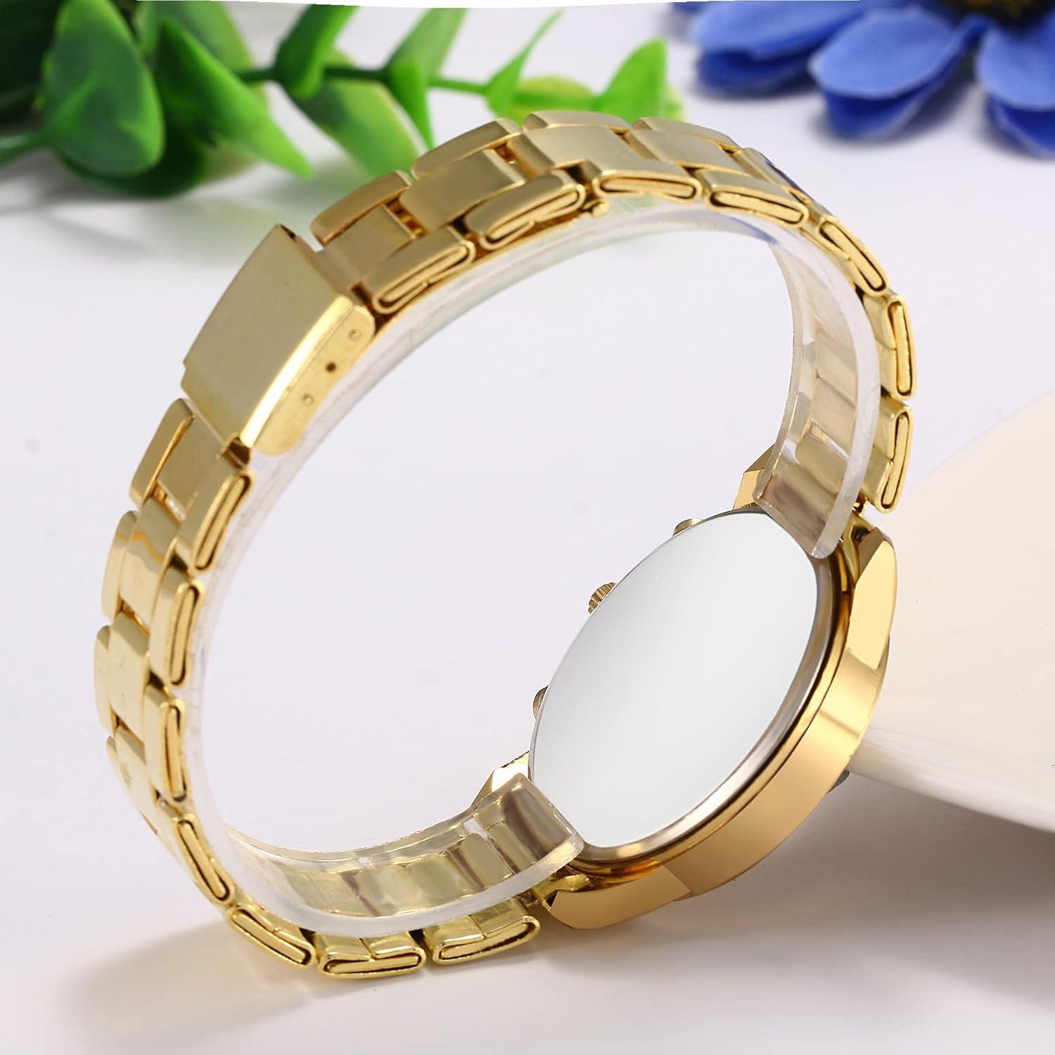 Reloj de Vestir de Lujo JewelryWe Dorado con Cristales