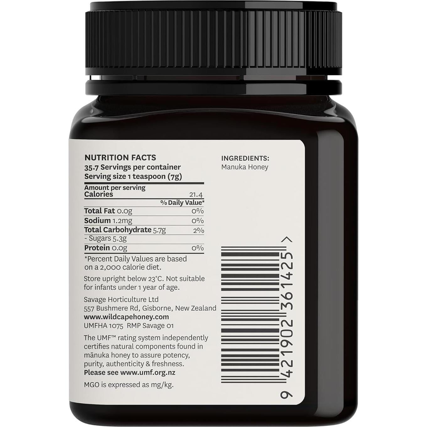 Miel de Manuka WildCape UMF 20+ 100% Pura 249g