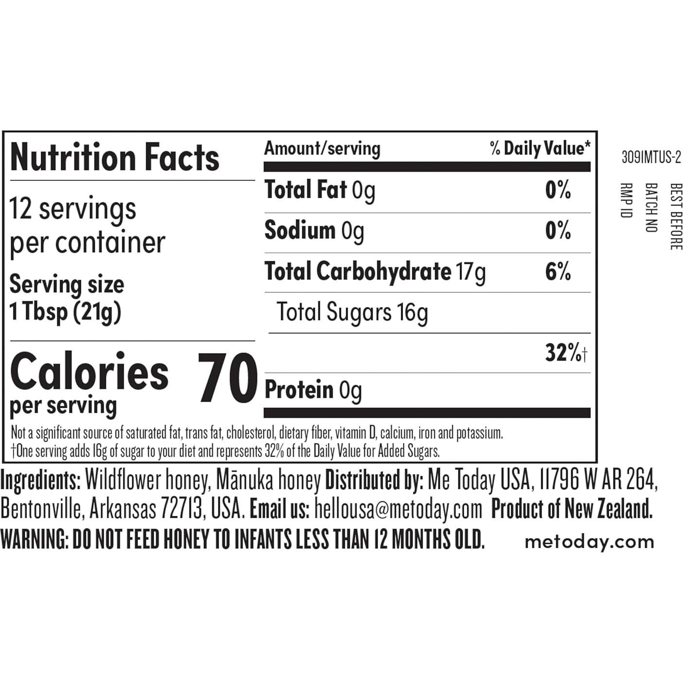 Miel de Flores Silvestres Me Today MGO 30+ 249g Cruda