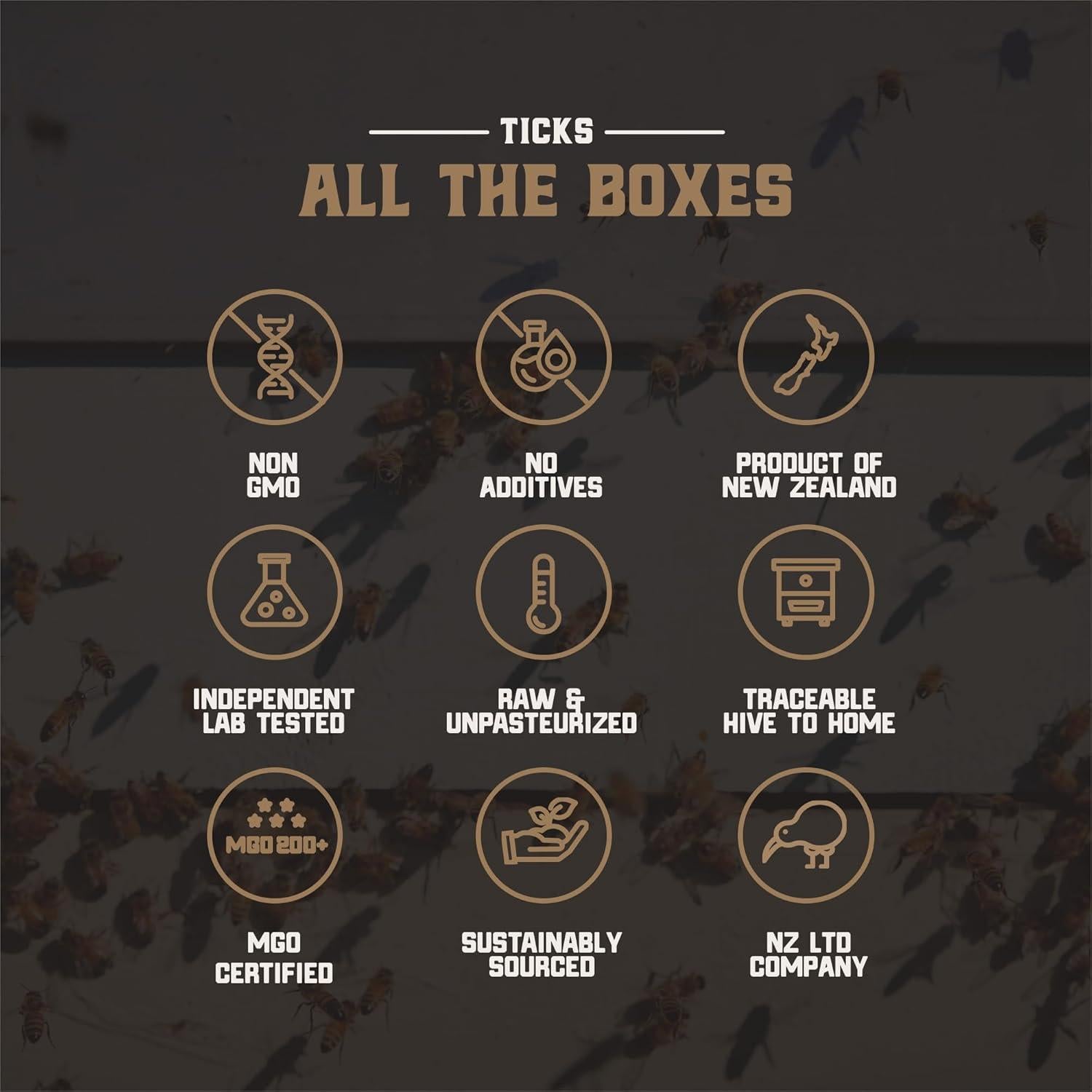 Miel de Manuka Grado Médico Miel de Helecho Dorado 250g MGO 400+