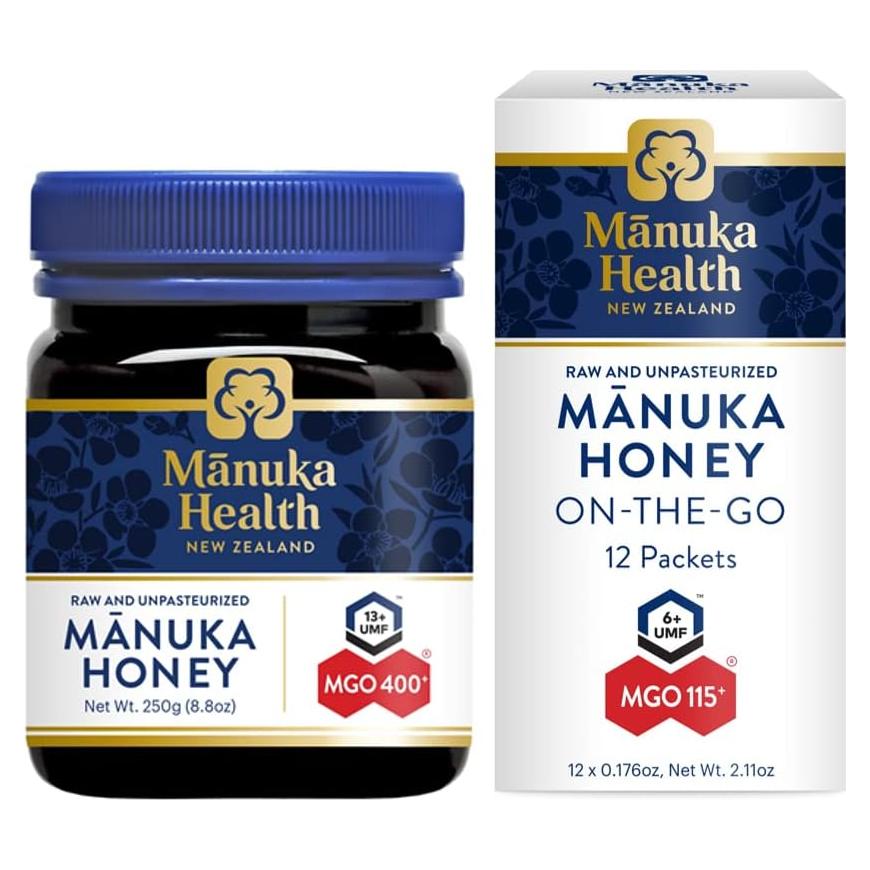 Miel de Manuka Health UMF 13+ MGO 400+ 249 g y Paquetes 12