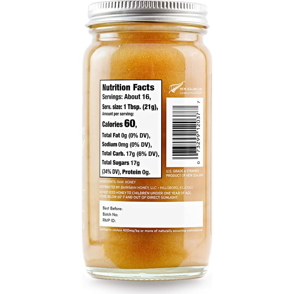 Miel Cruda de Manuka Bee Harmony 400+ MGO 340g Nueva Zelanda