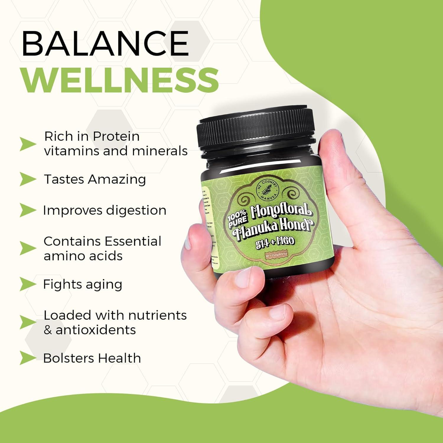 Miel de Manuka 100% Pura NZ Country 262ml MGO 514+