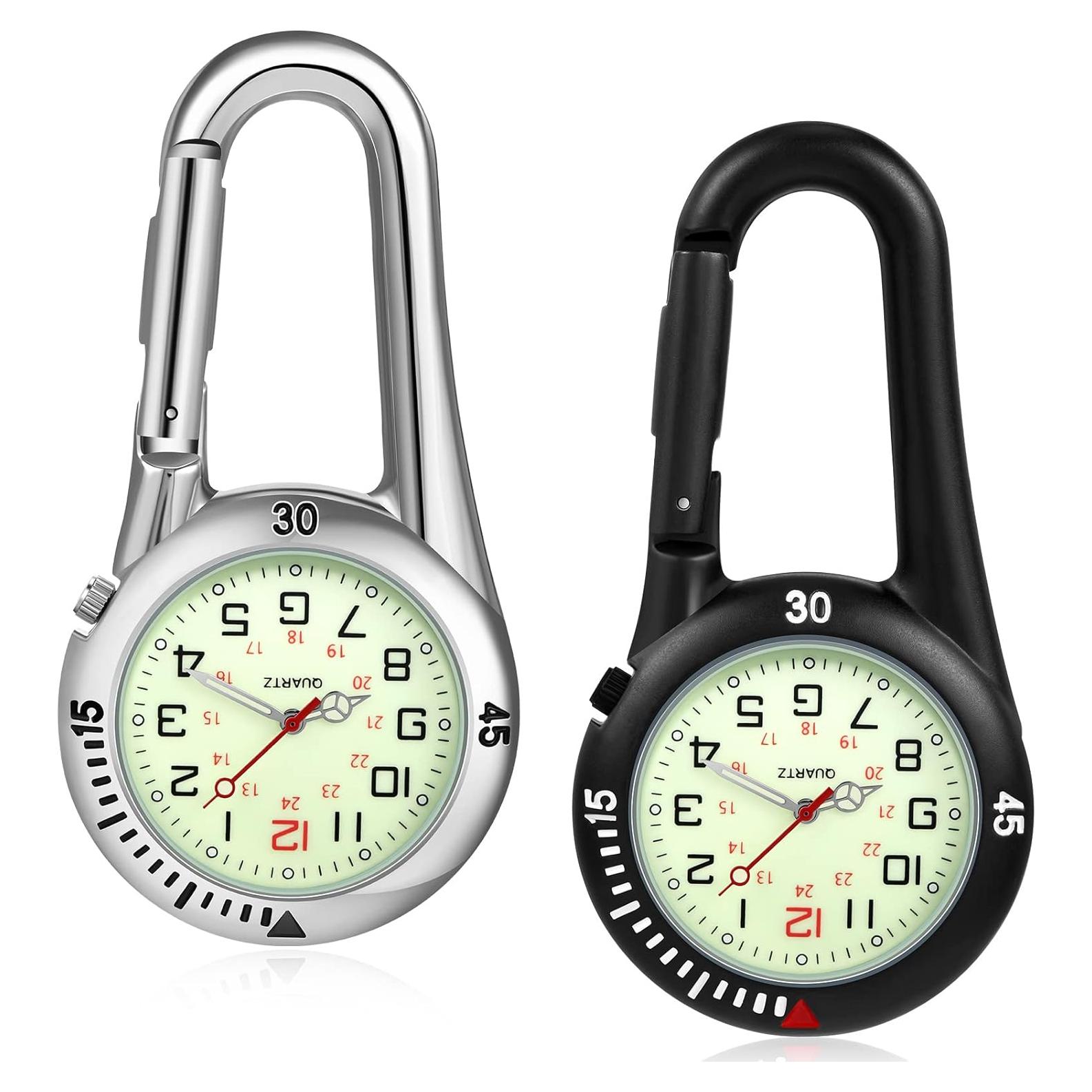 Reloj de Cuarzo Clip Hicarer 2 Piezas Brilla en la Oscuridad