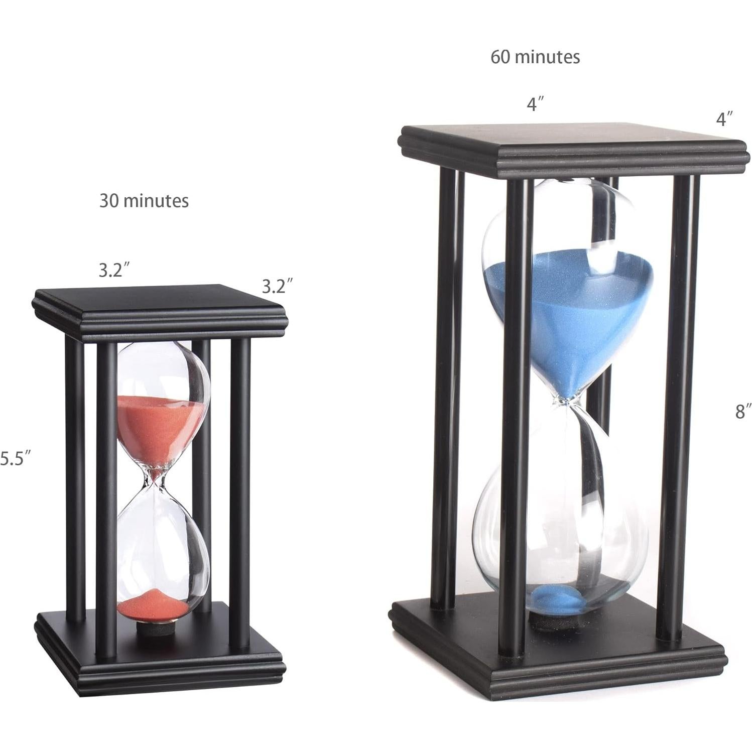 Reloj de Arena Tanmalan 30 min Arena Negra Decorativo