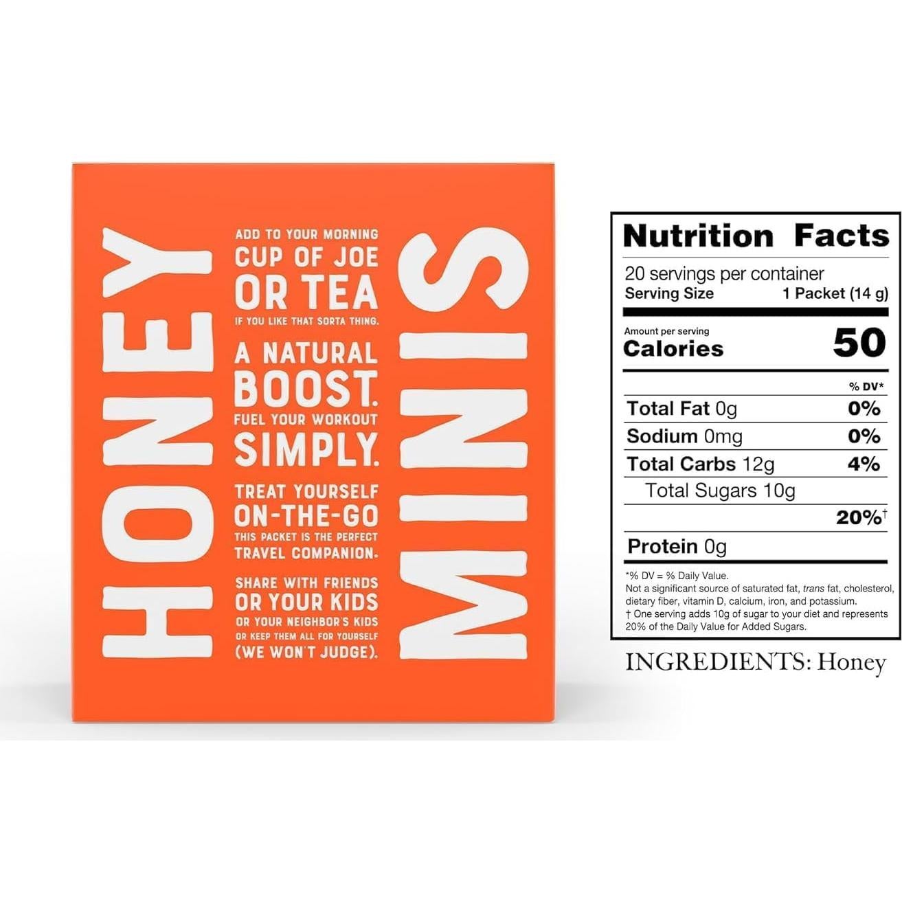 Mini Miel Pura Nature Nate - 20 Paquetes de 14g