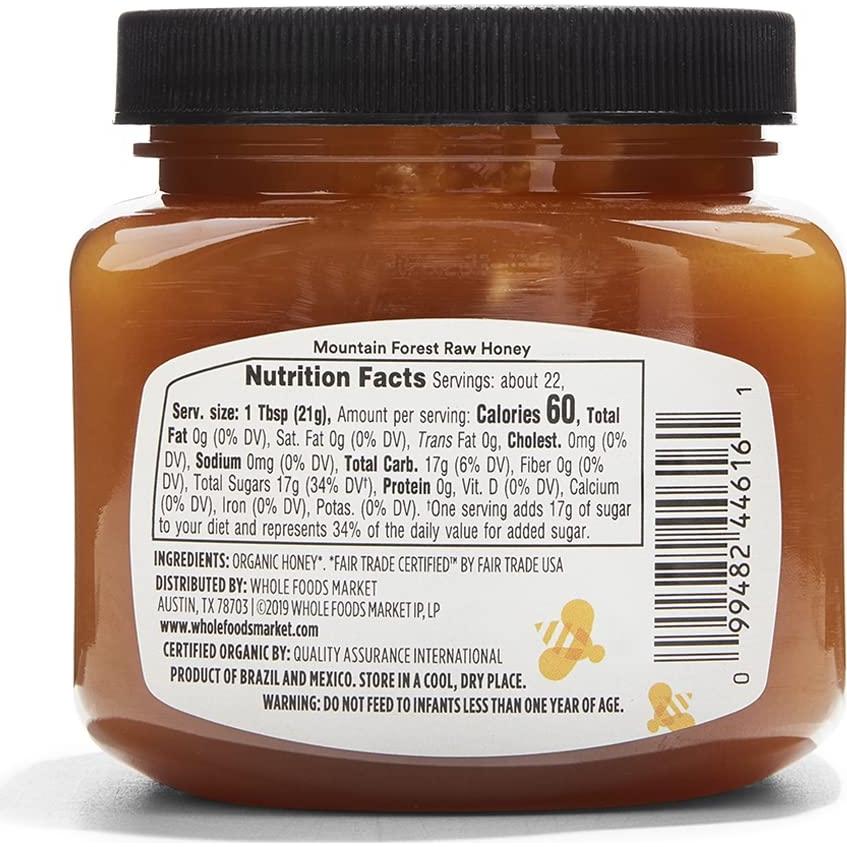 Miel Cruda Orgánica 365 Whole Foods 453 g Sostenible