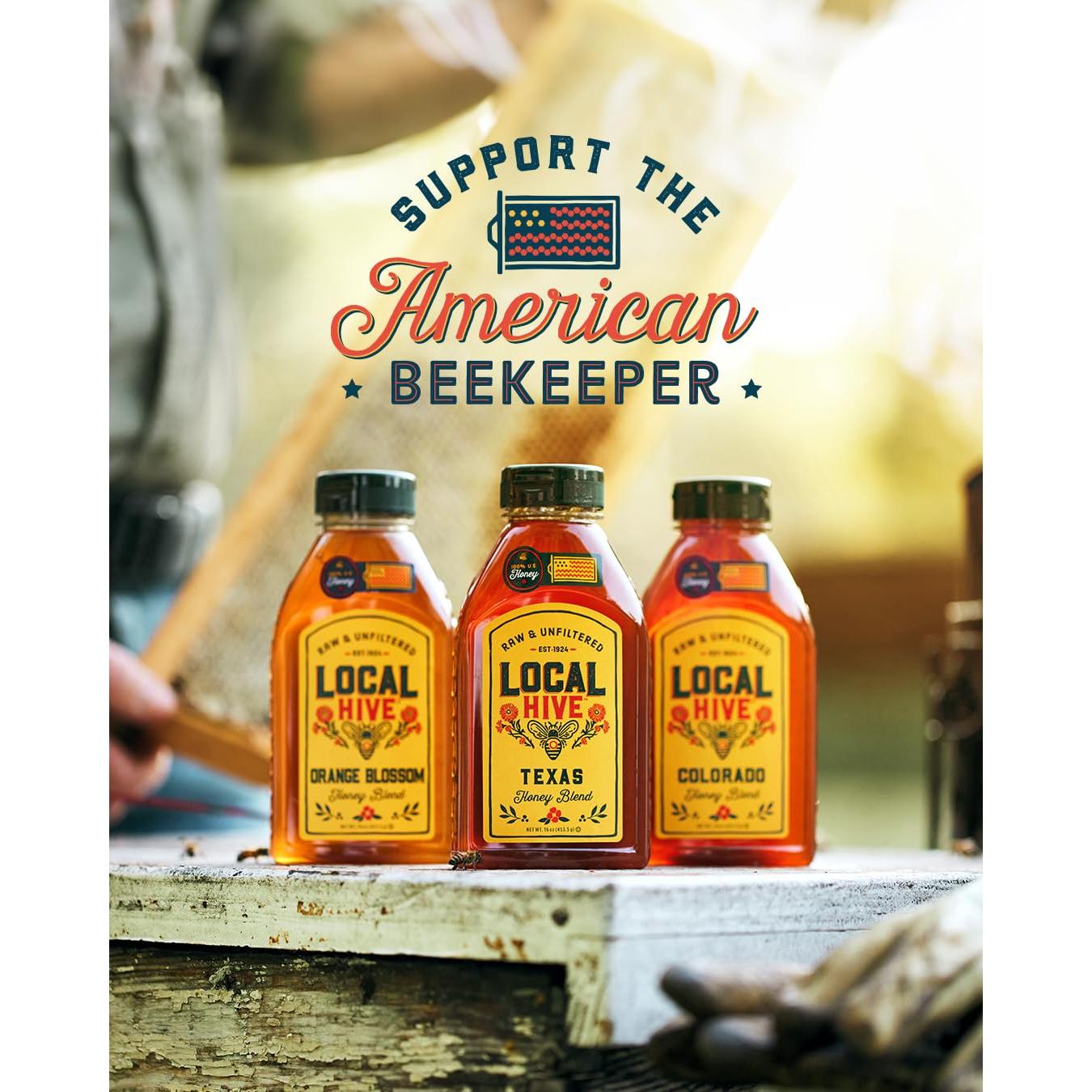 Miel Cruda Local Hive Clover 453g - 100% Pura de EE. UU.