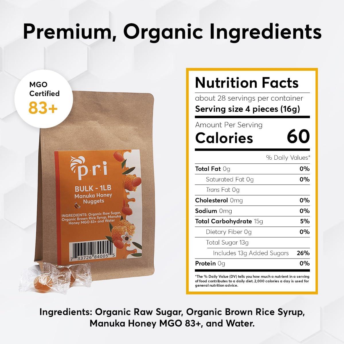 Caramelos de Miel Manuka P.R.I 453g Naturales