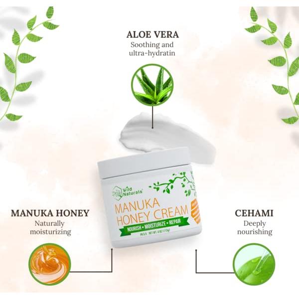 Crema Hidratante de Miel de Manuka Wild Naturals 159g