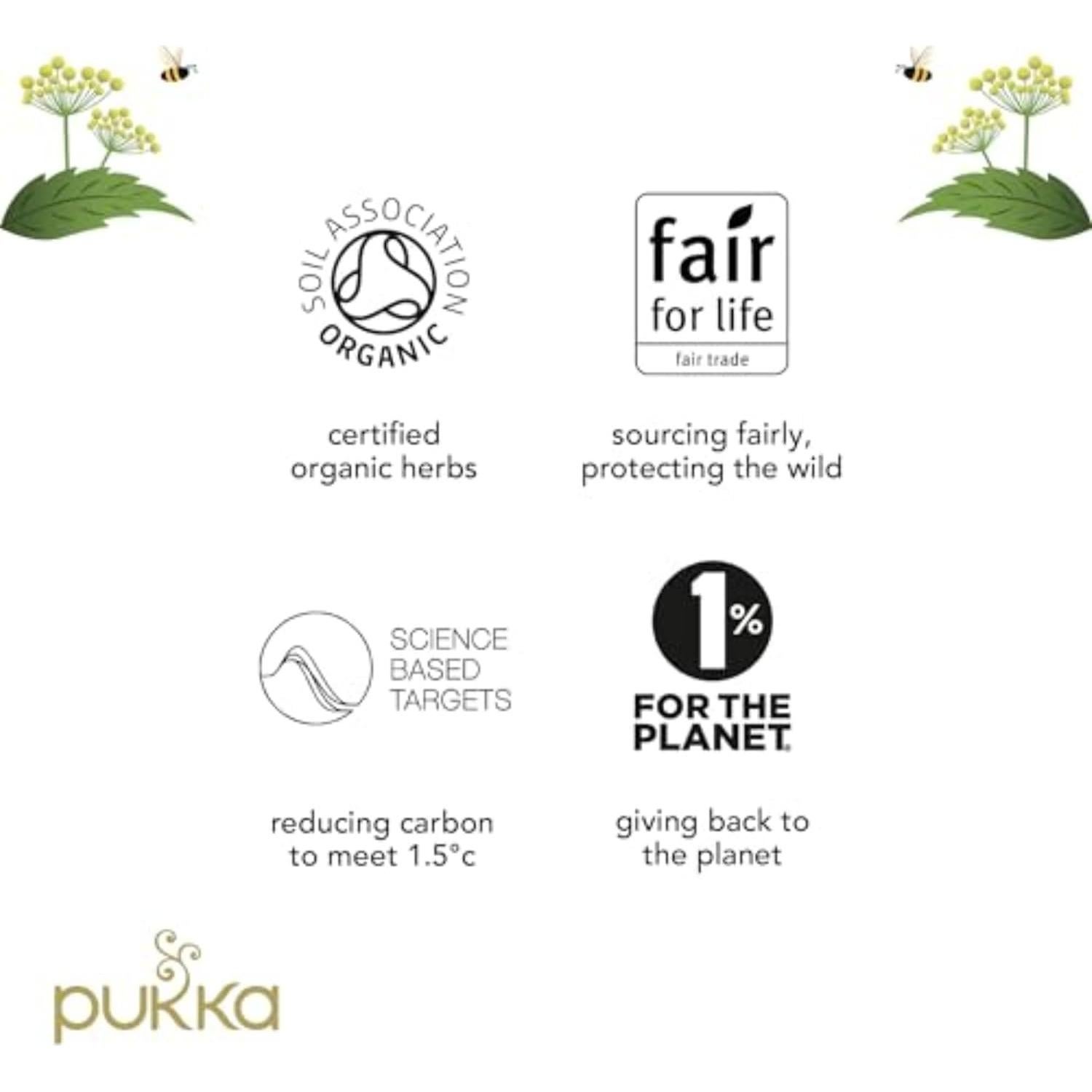 Té de Hierbas Orgánico Pukka Manzanilla Vainilla Miel 80 Bolsitas