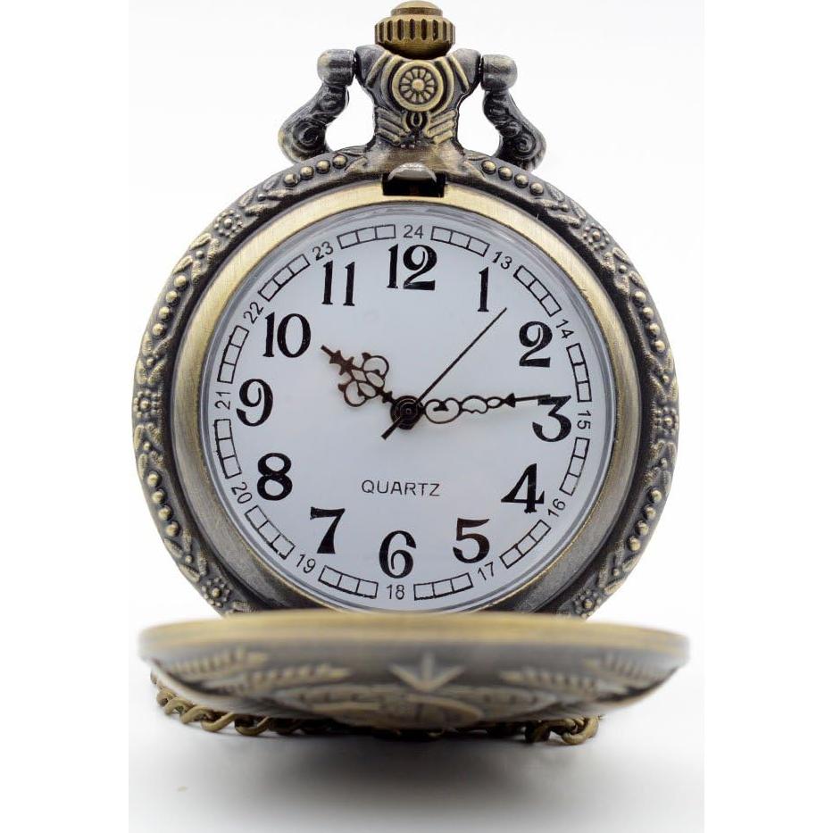 Reloj de Bolsillo KDJSTORE Cuarzo Vintage con Cadena