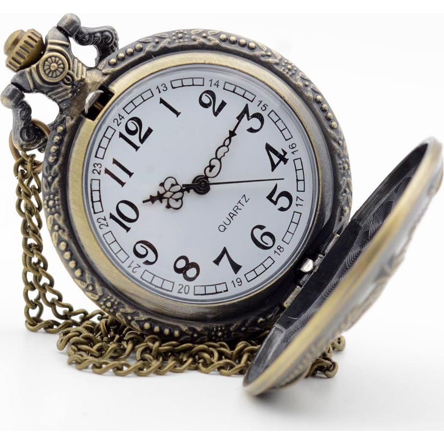 Reloj de Bolsillo KDJSTORE Cuarzo Vintage con Cadena