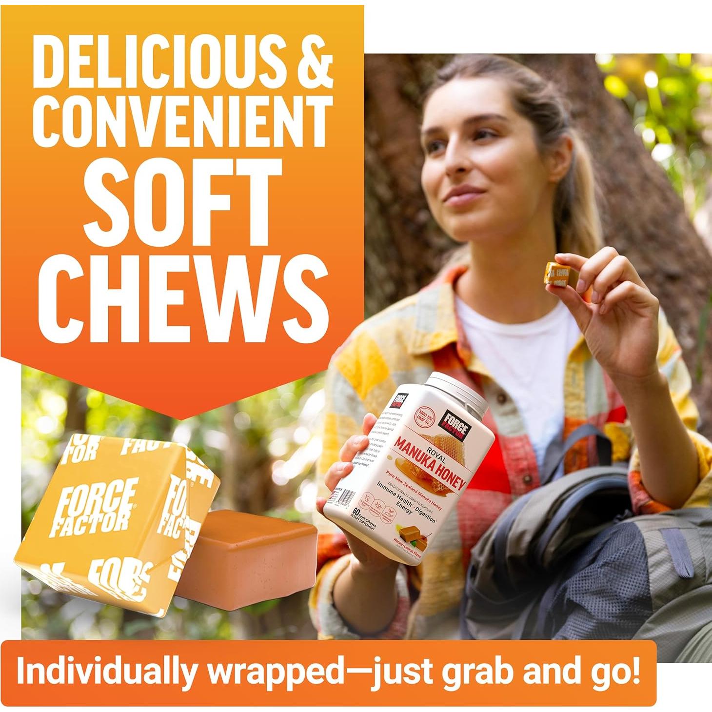 Gomitas Suaves Miel Manuka Force Factor 60 g MGO 130 UMF 5+