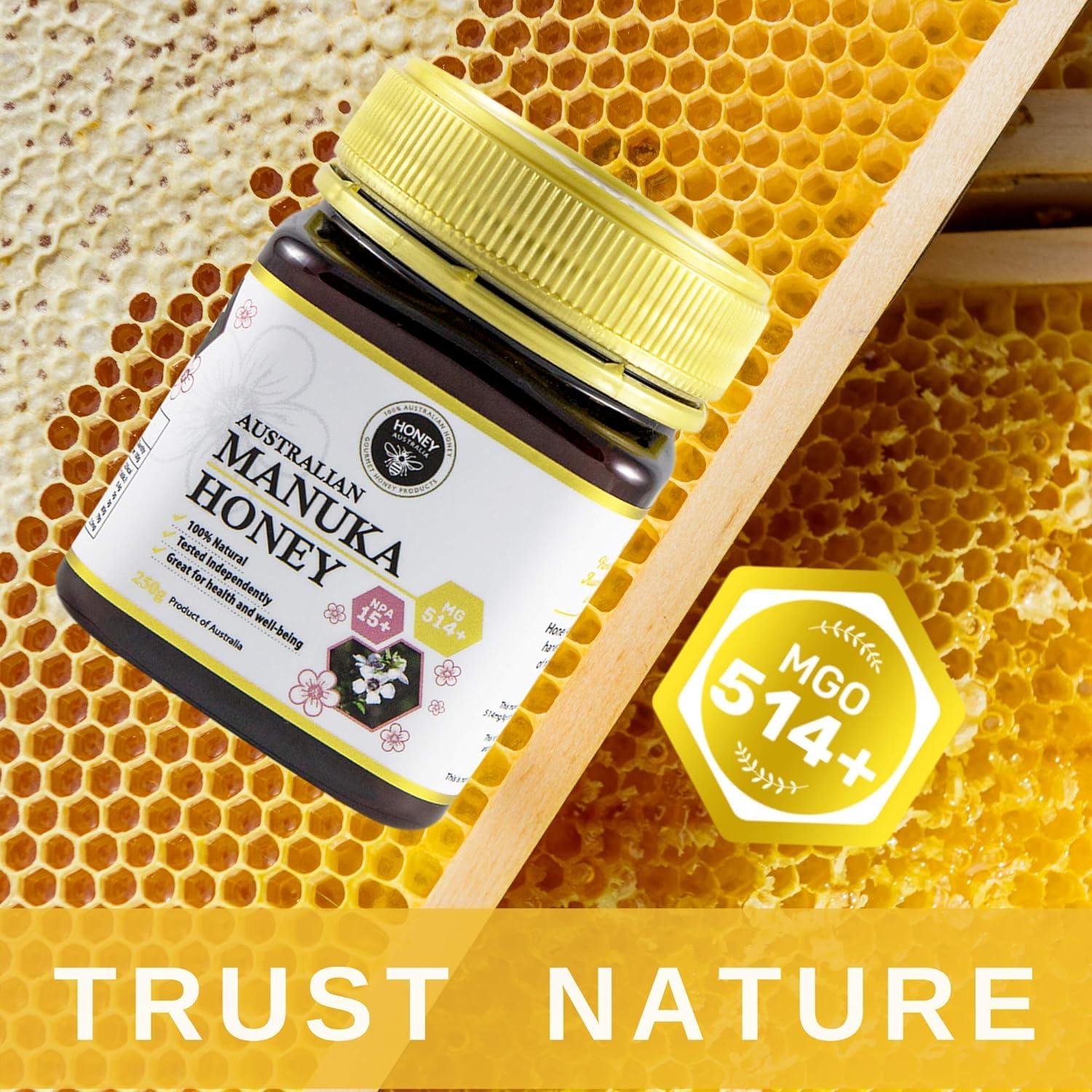 Miel de Manuka MGO 514+ Honey Australia 250 g Cruda Orgánica