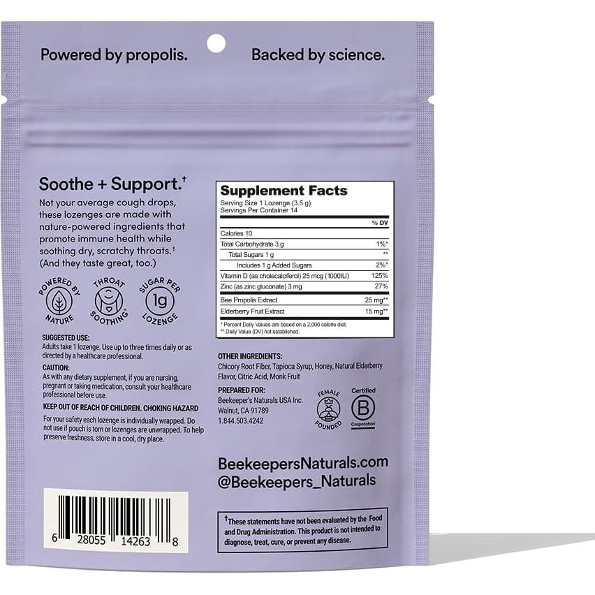 Caramelos para la tos Beekeeper's Naturals 14 unidades