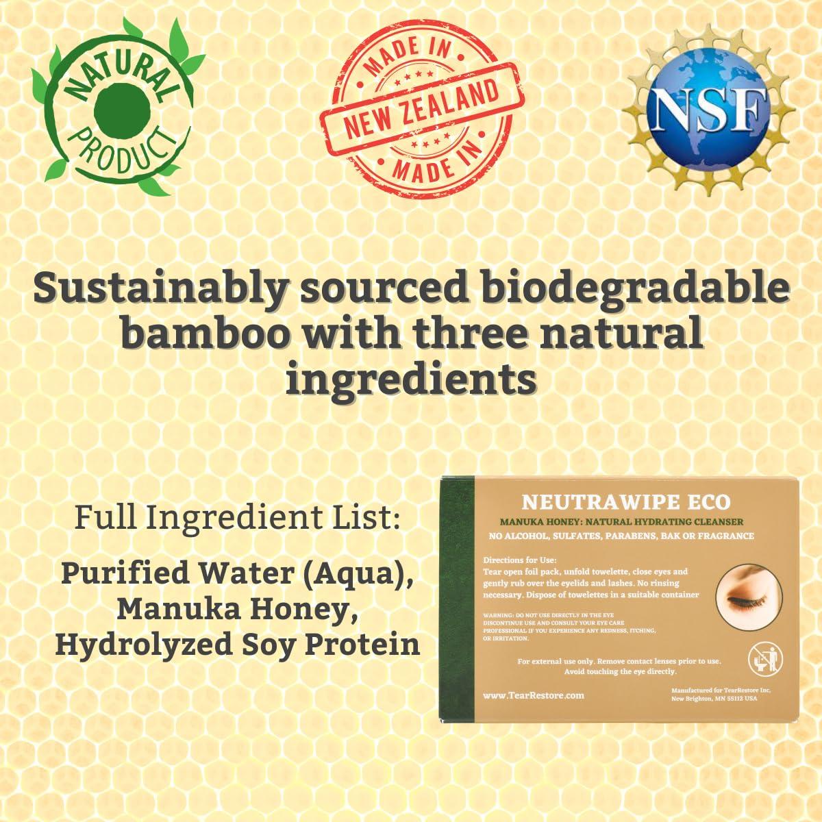 Toallitas para Párpados NeutraWipe Eco con Miel de Manuka - 30 Unidades