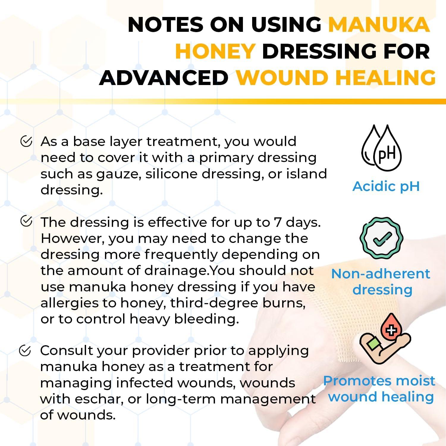 Vendas de gasa Hilom con miel de Manuka 5 unidades 5x5 cm