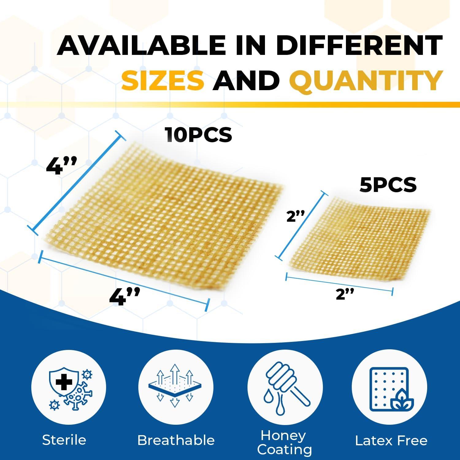 Vendas de gasa Hilom con miel de Manuka 5 unidades 5x5 cm