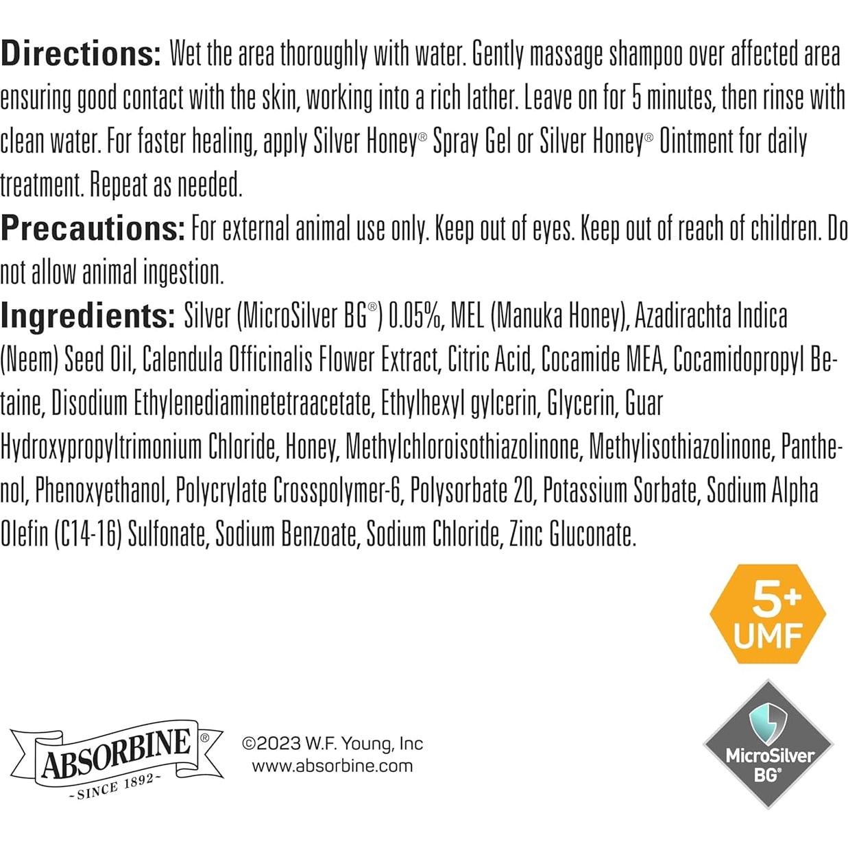 Champú Medicado Absorbine Silver Honey 473 ml Rejuvenecedor