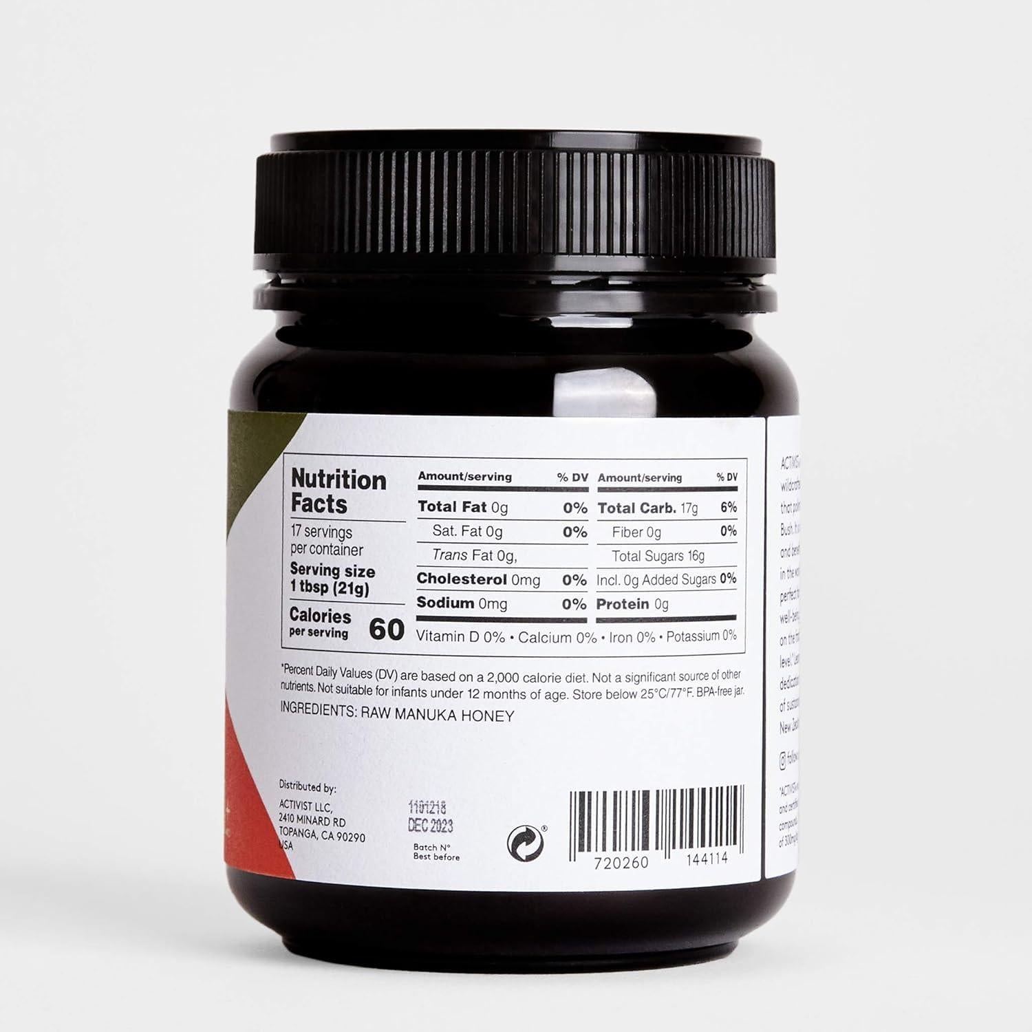 Miel Cruda de Manuka ACTIVIST 300+MGO 340g Sin OGM